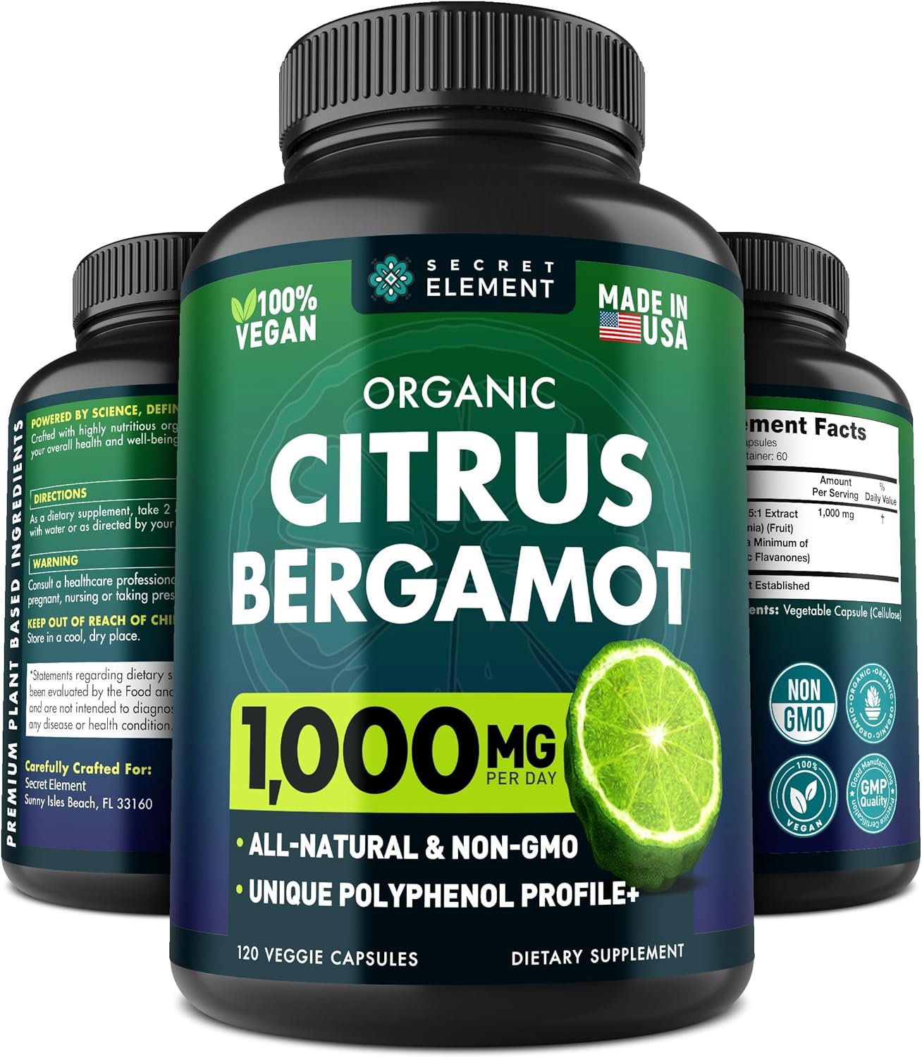 Citrus Bergamot Extract 1000mg - Organic Citrus Bergamot Supplement the Secret Element StoreUS supplements