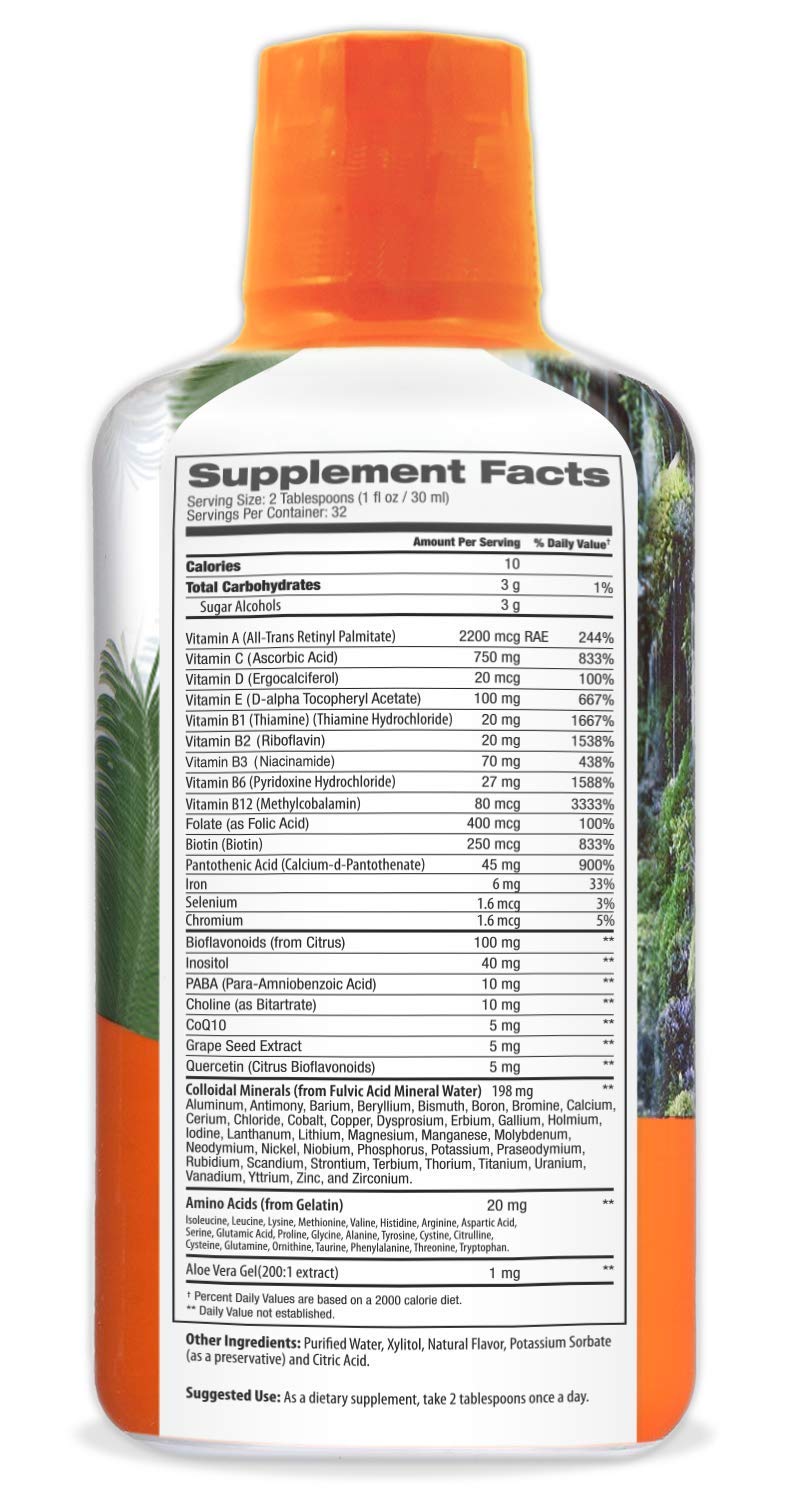 Tropical Oasis Mega Plus - Liquid Multivitamin and Mineral Supplement – Includes 85 Vitamins & Minerals, 20 Amino Acids + CoQ10, Grape Seed Extract & Organic Aloe Vera - 32oz, 32 Servings, 33460 Tropical OasisAu supplements