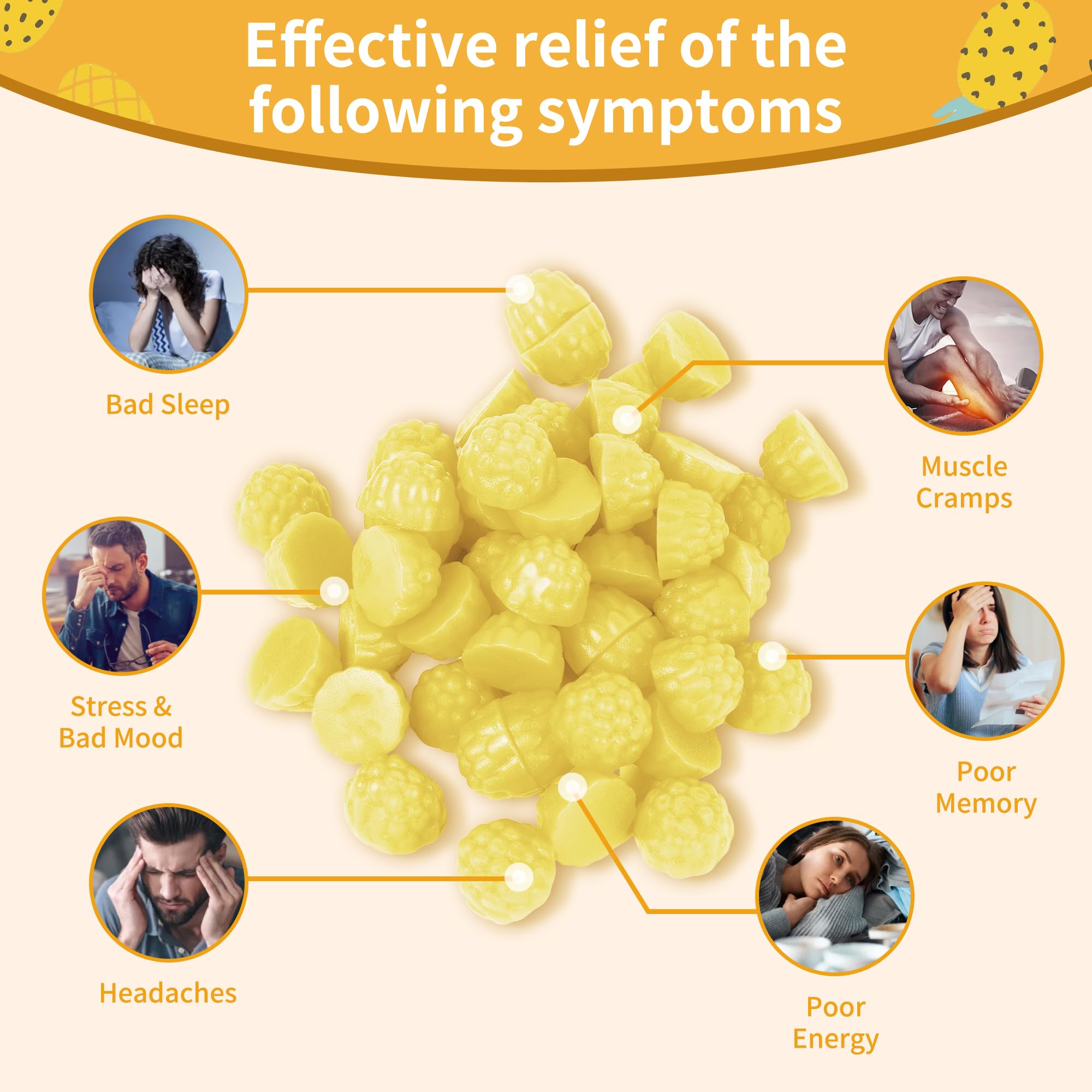 Magnesium Glycinate Gummies 1000mg - Sugar Free Magnesium Potassium Supplement with Vitamin D, B6, CoQ10 for Calm Mood & Sleep Support - 60 Pineapple Gummies -1 Pack Natures AidAu supplements