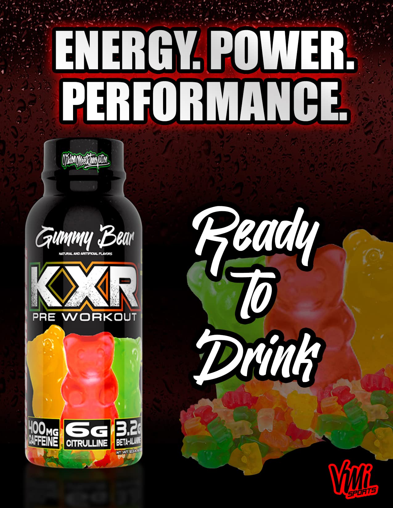 VMI Sports KXR High Stimulant Pre-Workout Energy Ready to Drink 400mg Caffeine VMI SportsAu supplements