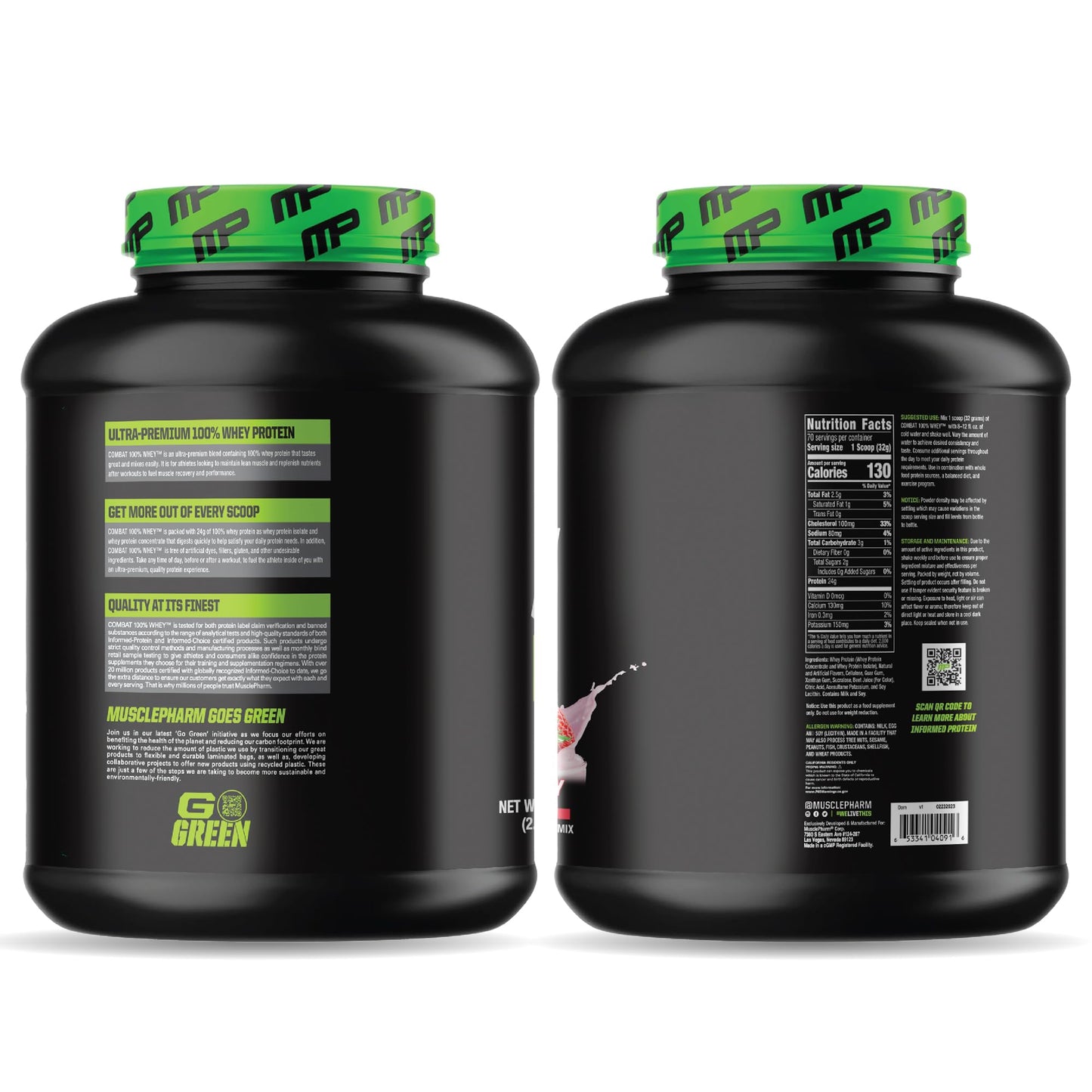 MusclePharm Combat 100% Whey Protein Powder, Strawberry Cream Flavor Muscle PharmUS supplements