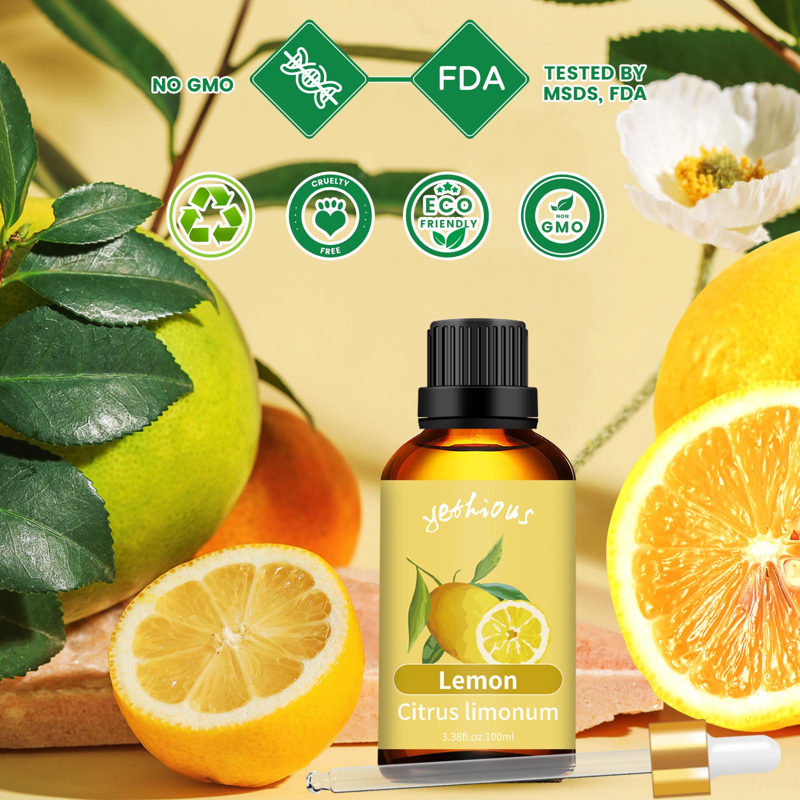yethious Lemon Essential Oil Lemon Essential Oill for Diffuser, Perfume, Body, Skin, Hair, Candle Soap yethiousAu supplements