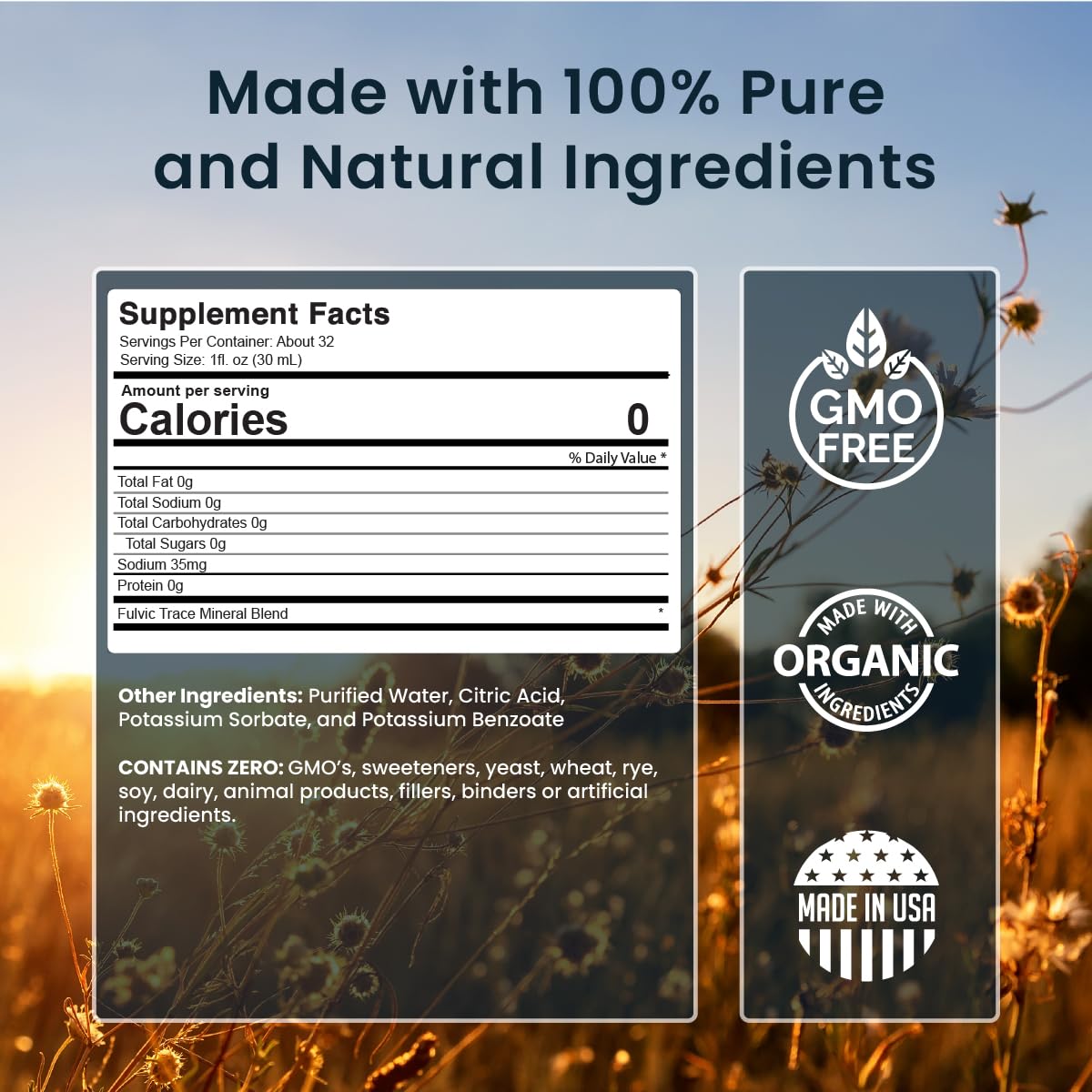 Miracles of Health Liquid Chelated Minerals - Organic Humic Fulvic Mineral Blend - 72+ Plant-Based Minerals, 20 Essential Amino Acids - 100% Natural - 1 Month Supply, 32 fl. oz Miracles of HealthAu supplements