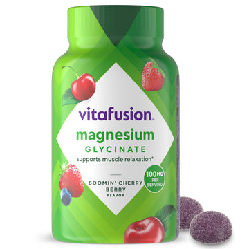 vitafusion Magnesium Glycinate Gummy Supplement, 100 mg per Serving Supports Muscle Relaxation (1) for Adult Women & Men, Boomin’ Cherry Berry Flavor, 60 Count VitafusionAu supplements