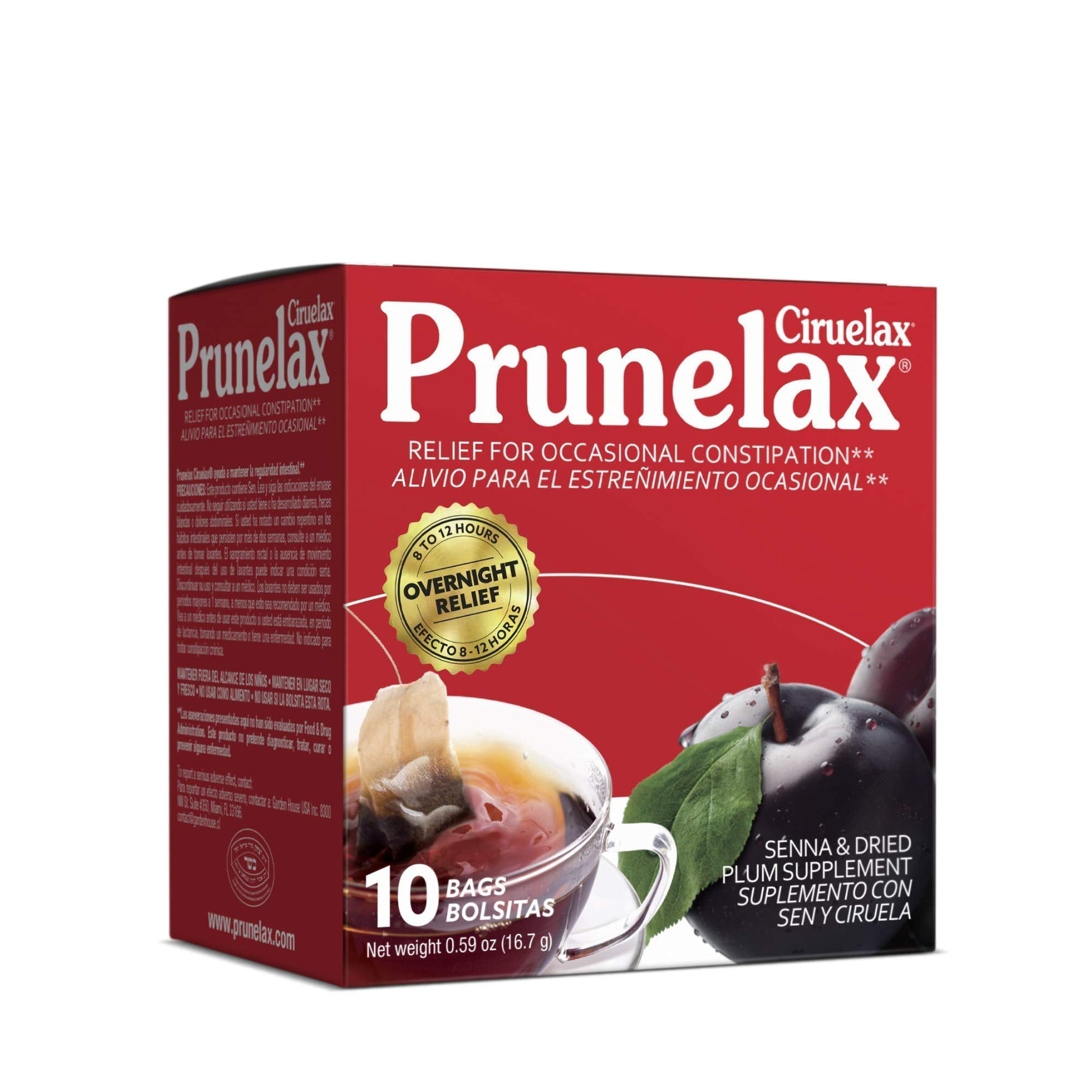 Prunelax Ciruelax Natural Laxative Regular for Occasional Constipation,Tea Bags, Prunes PrunelaxUS supplements