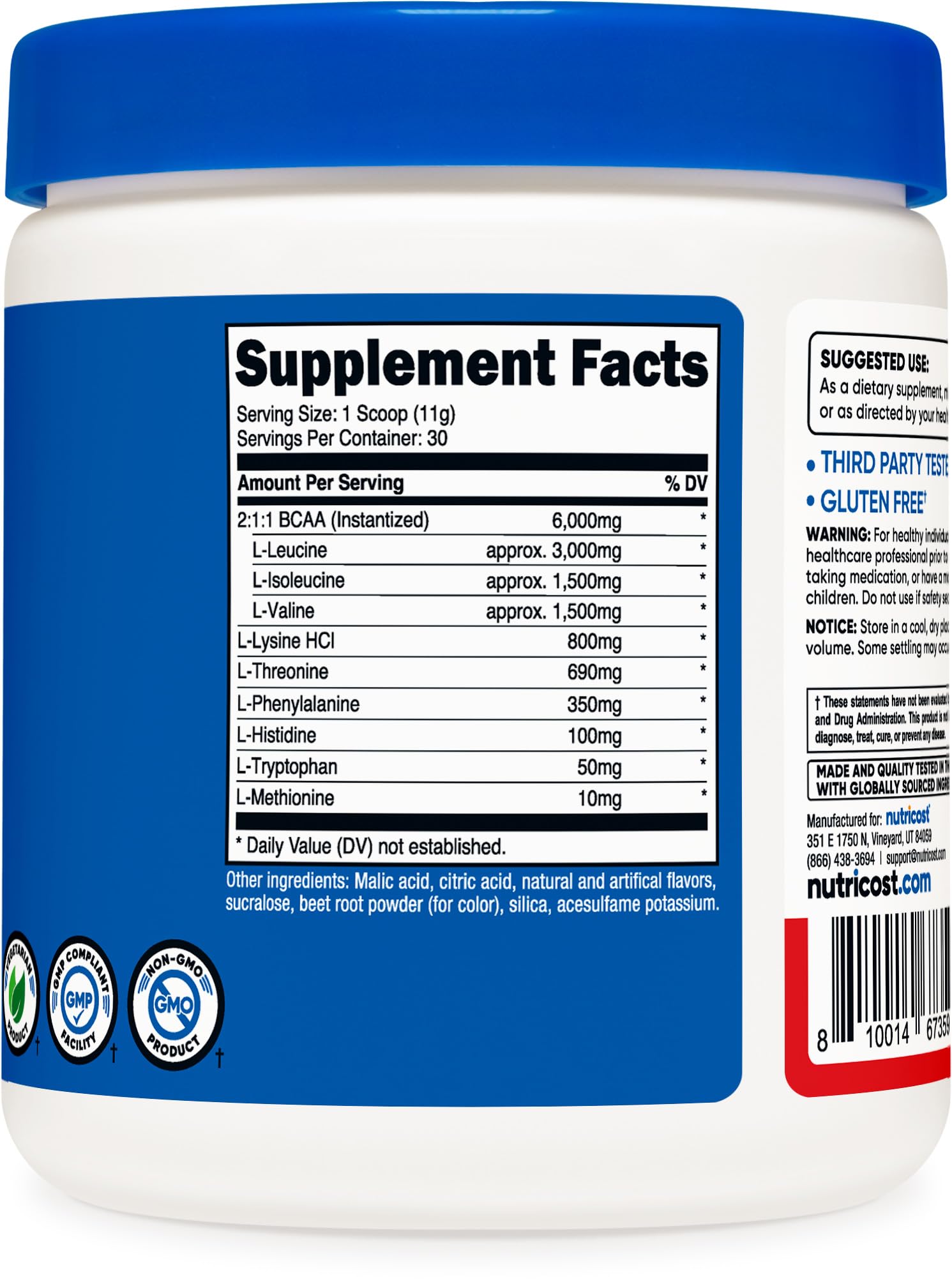 Nutricost EAA Powder 30 Servings (Fruit Punch) - Essential Amino Acids - Non-GMO, Gluten Free, Vegetarian Friendly NutricostAu supplements