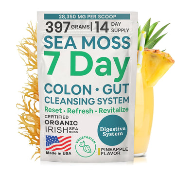 Atlantic Naturals Sea Moss 7-Colon Cleanse Powder | Formulated with Psyllium Husk, Fiber, & Senna Powder | Supports Immune & Gut Health for Women & Men, Pineapple Flavor Drink Mix, 14 oz Atlantic NaturalsAu supplements