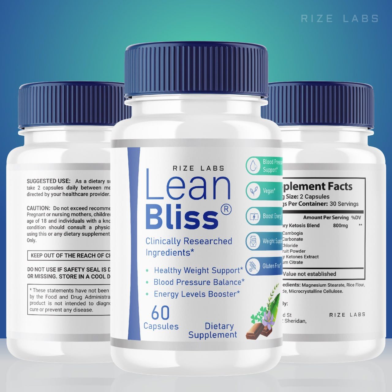 (2 Pack) Lean Bliss Weight Loss Pills, Lean Bliss Fat Burning Formula, LeanBliss Advanced rize labsAu supplements