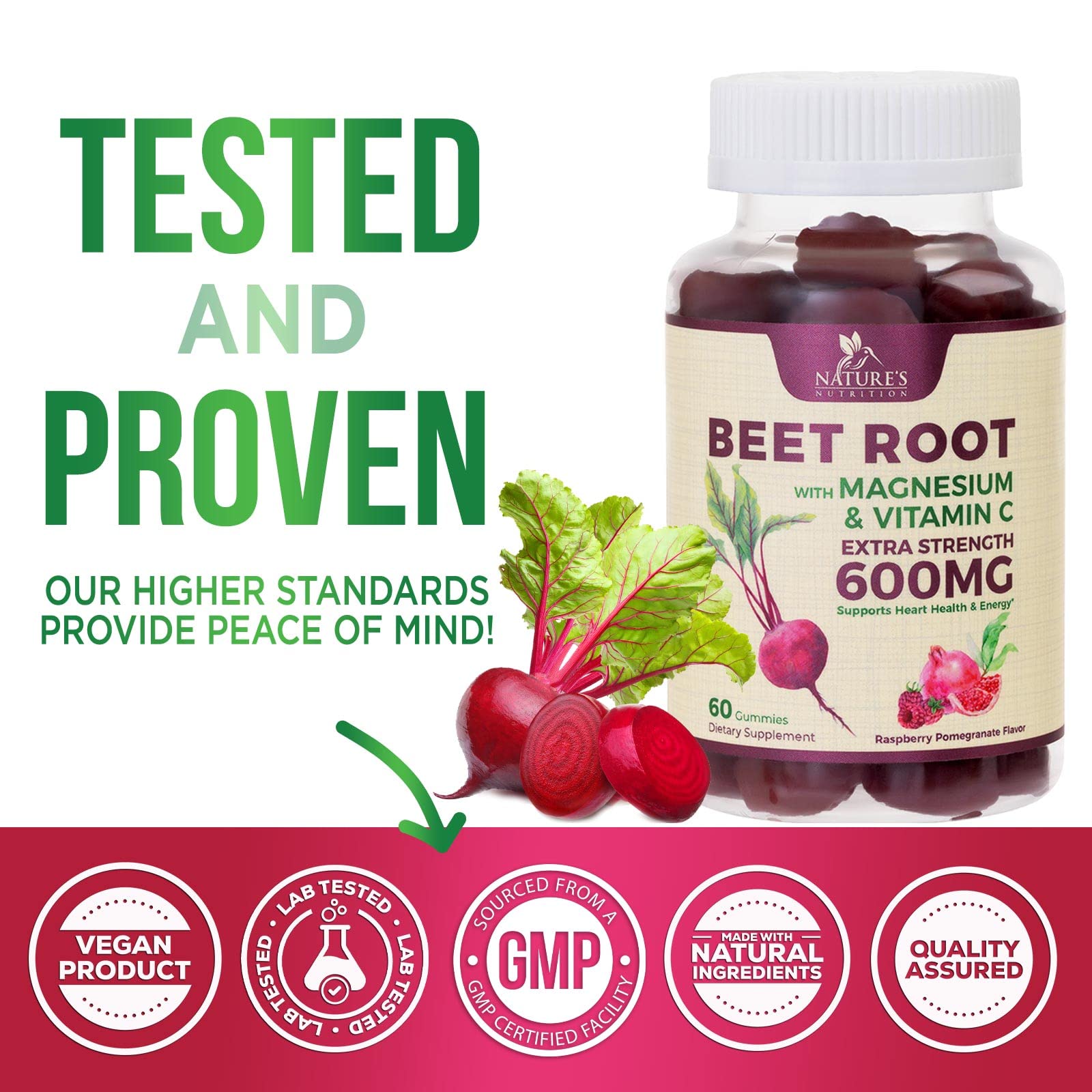 Nature's Nutrition Beet Gummies with Beetroot - Energy & Heart Health Support Nature's NutritionAu supplements