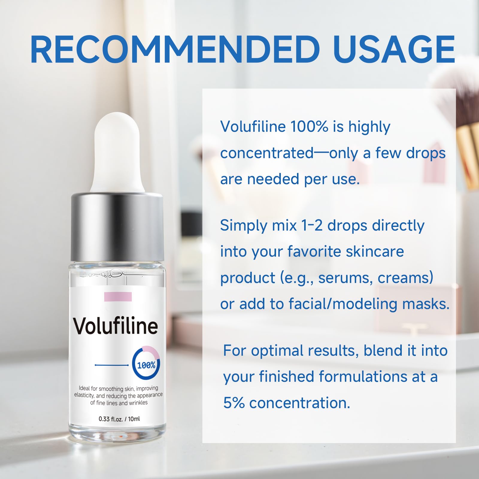 Volufiline Serum, Volufiline Under Eye Serum, Cosmetic Grade Ampoule for Skin Elasticity Improvement, Face & Body Fine Lines, Hydrating Texture, 10ml*2 GUDE GUDEAu supplements