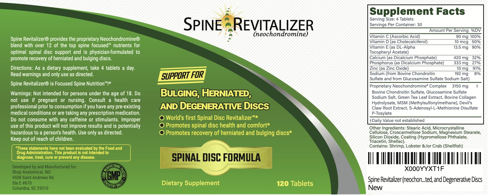 Spine Revitalizer (neochondromine) Back Pain and Neck Pain Support for Bulging, Herniated, and Degenerative Discs Spine Revitalizer (neochondromine)Au supplements