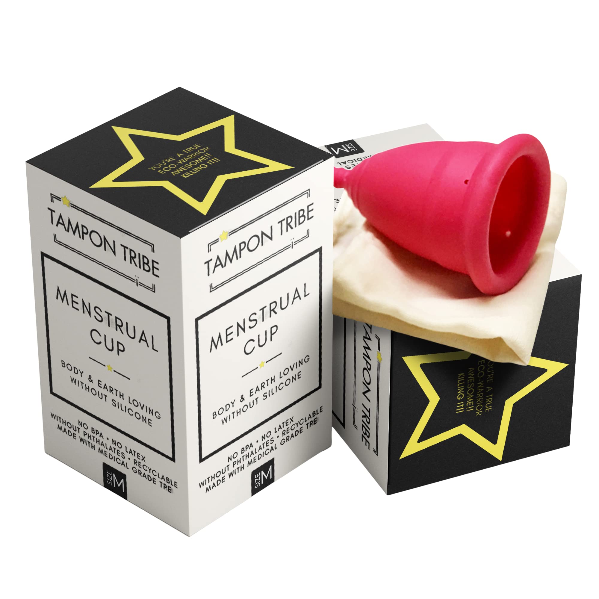 Tampon Tribe - Reusable Menstrual Cup, Easy to Clean TPE-Based Period Essential, Silicone-Free Tampon TribeAu supplements