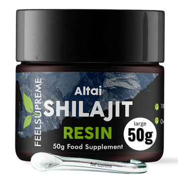 Natural Black Altai Shilajit Resin Large (50g) Pot | 100% Pure Additive Free | 80 Trace Feel SupremeUS supplements