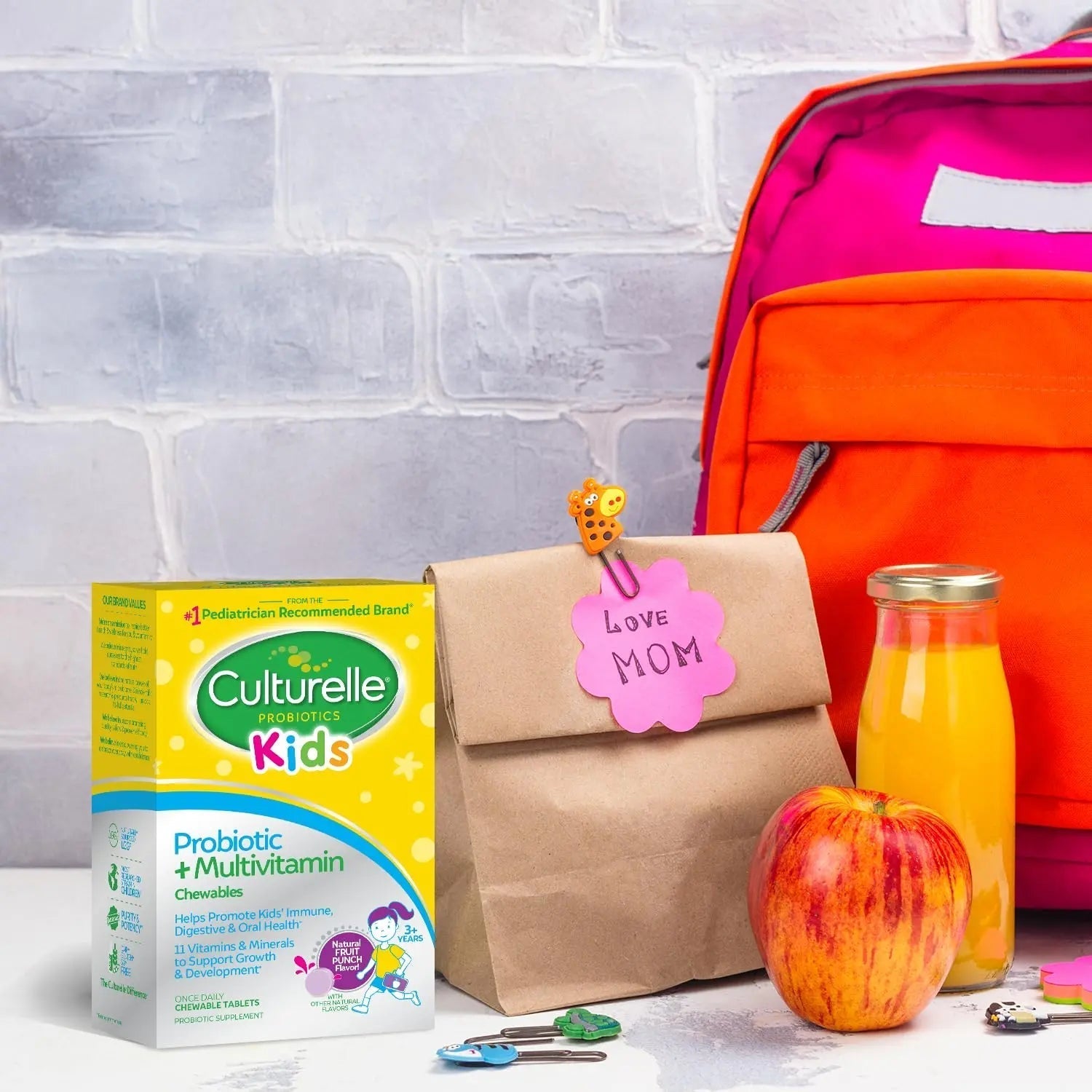 Culturelle Kids Probiotic + Complete Multivitamin Chewable For Kids, Ages 3+, 30 Count, Digestive Health, Oral Health & Immune Support CulturelleAu supplements