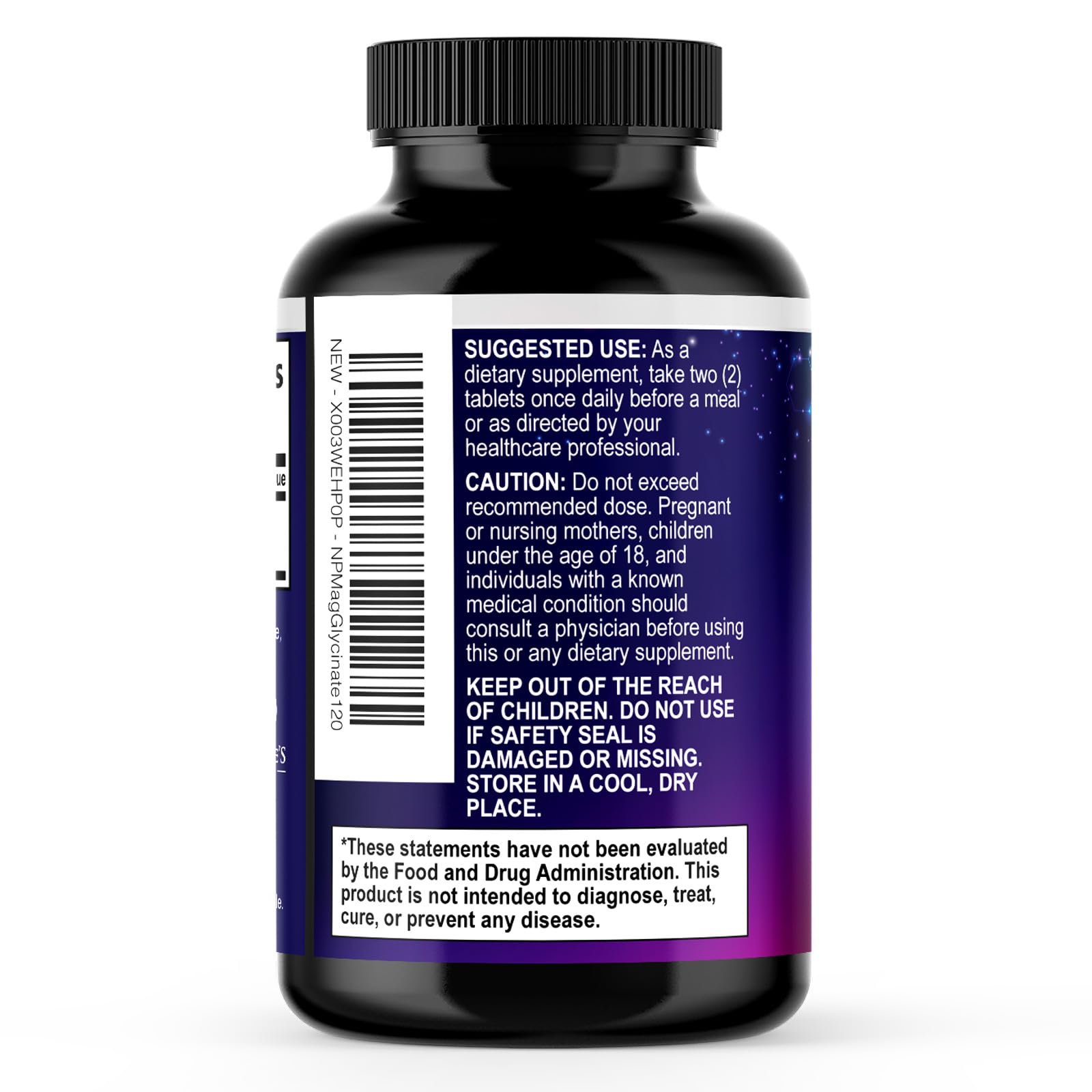 Magnesium Glycinate Supplement 250mg - 100% Chelated & Purified - to Support Sleep, Heart Health, Muscles, & Bone Strength - Best Absorption Magnesium Glycinate Capsules, Bottled in USA - 120 Tablets Nature's PeakAu supplements
