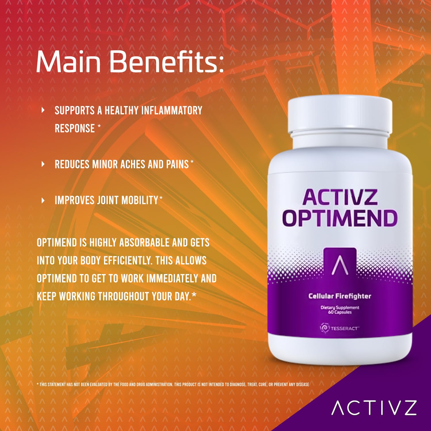 ACTIVZ Optimend - Advanced Joint Mobility and Comfort Support with Enhanced Bioavailability Using CyLoc Dextrin and DexKey Technology - 60 Capsules ACTIVZAu supplements