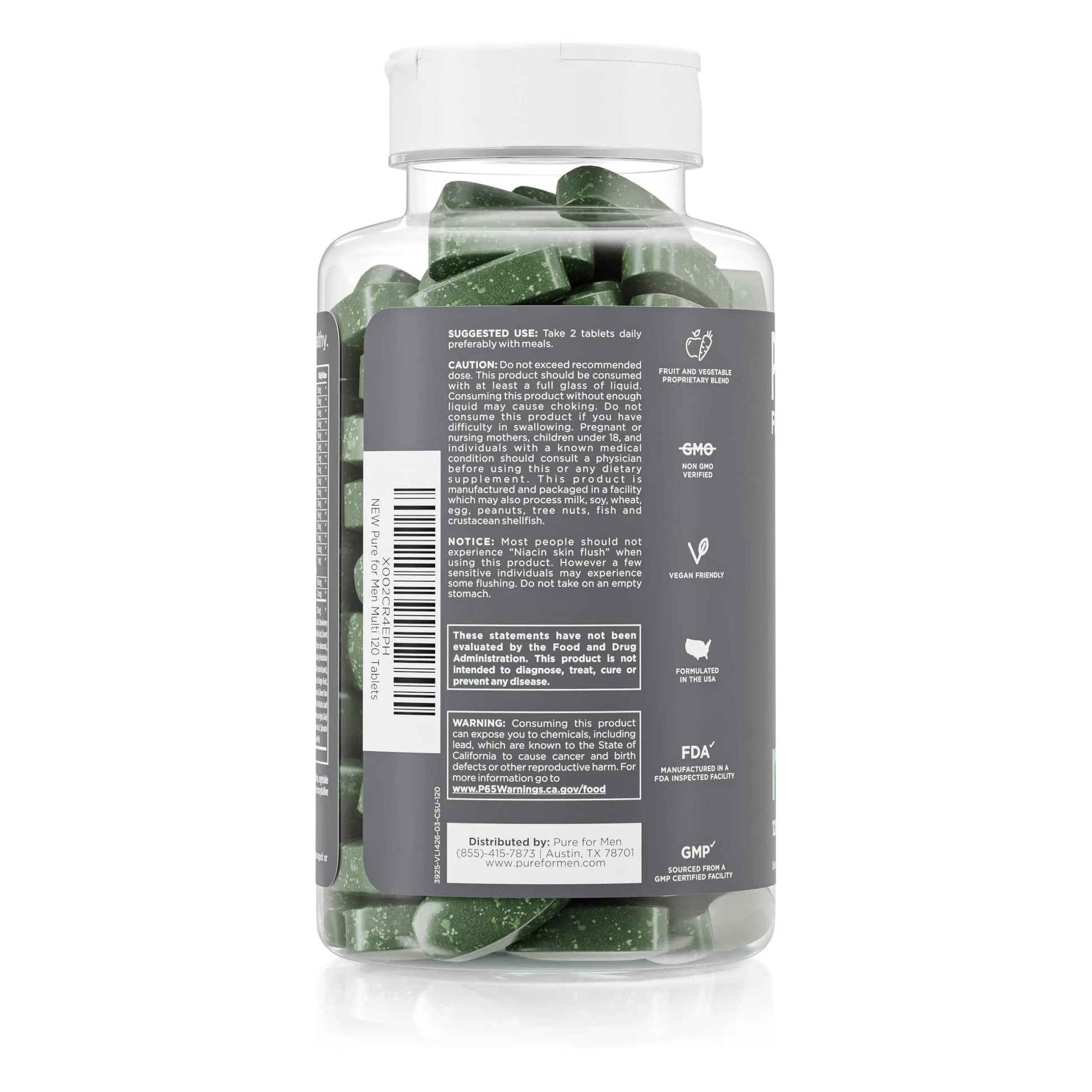 Pure for Men Multivitamin Supplement | Energy, Mood Support, Strong Bones, Antioxidants, Minerals | Vitamins A, B, C, D, Magnesium, Calcium | Pure for MenAu supplements
