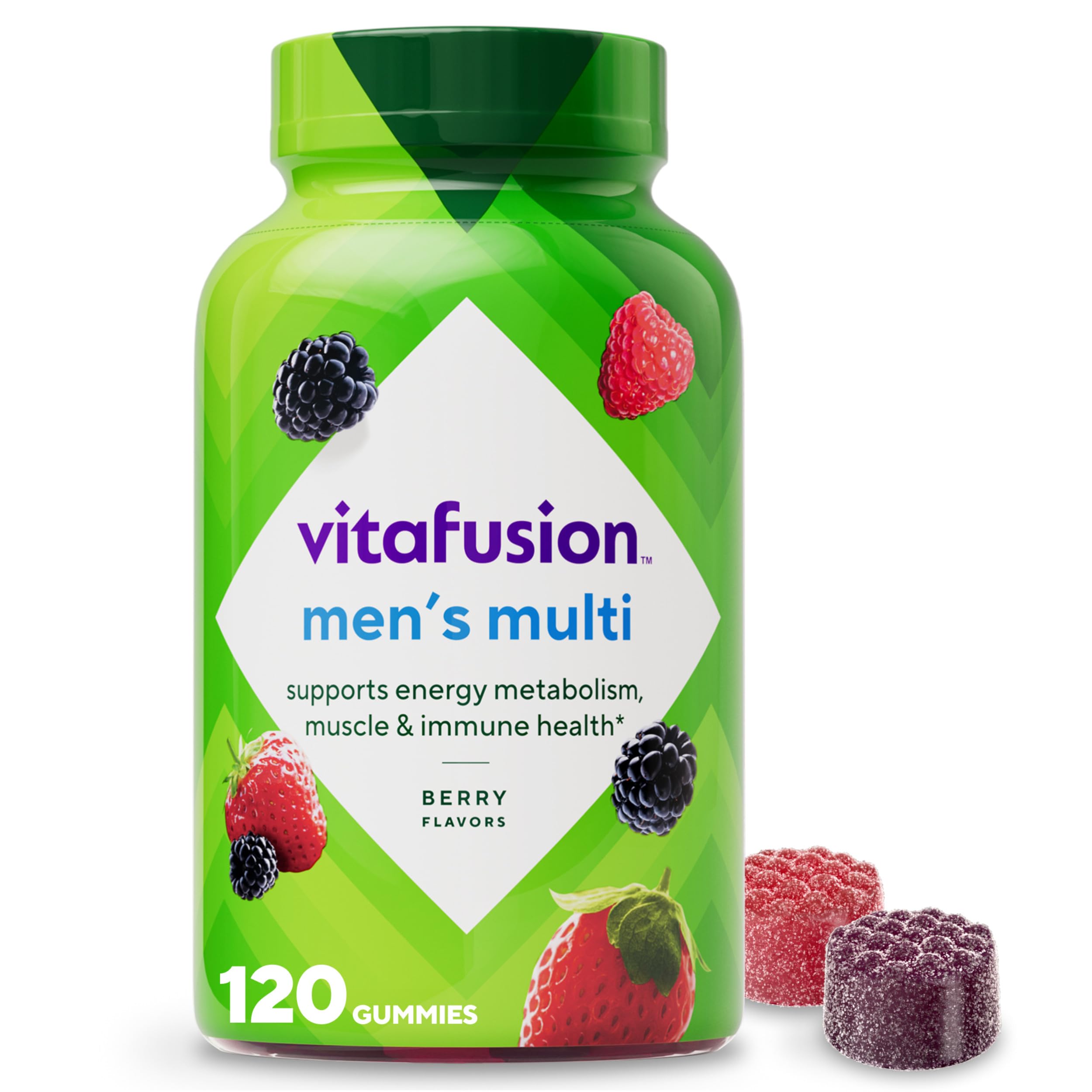 vitafusion Adult Gummy Vitamin Supplement for Men, Berry Flavored, A, C, D, E, B6, B12, Daily, 120 Count, 60 Day Supply VitafusionAu supplements