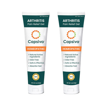 Capsiva Pain Relief Topical 3oz Tube, 2 Pack, for Your Hands, Neck, Back, Joints, Non-Greasy, No Burn, Odor Free, Homeopathic Active Ingredients, Contains Capsaicin & Arnica, Absorbs Fast CapsivaAu supplements