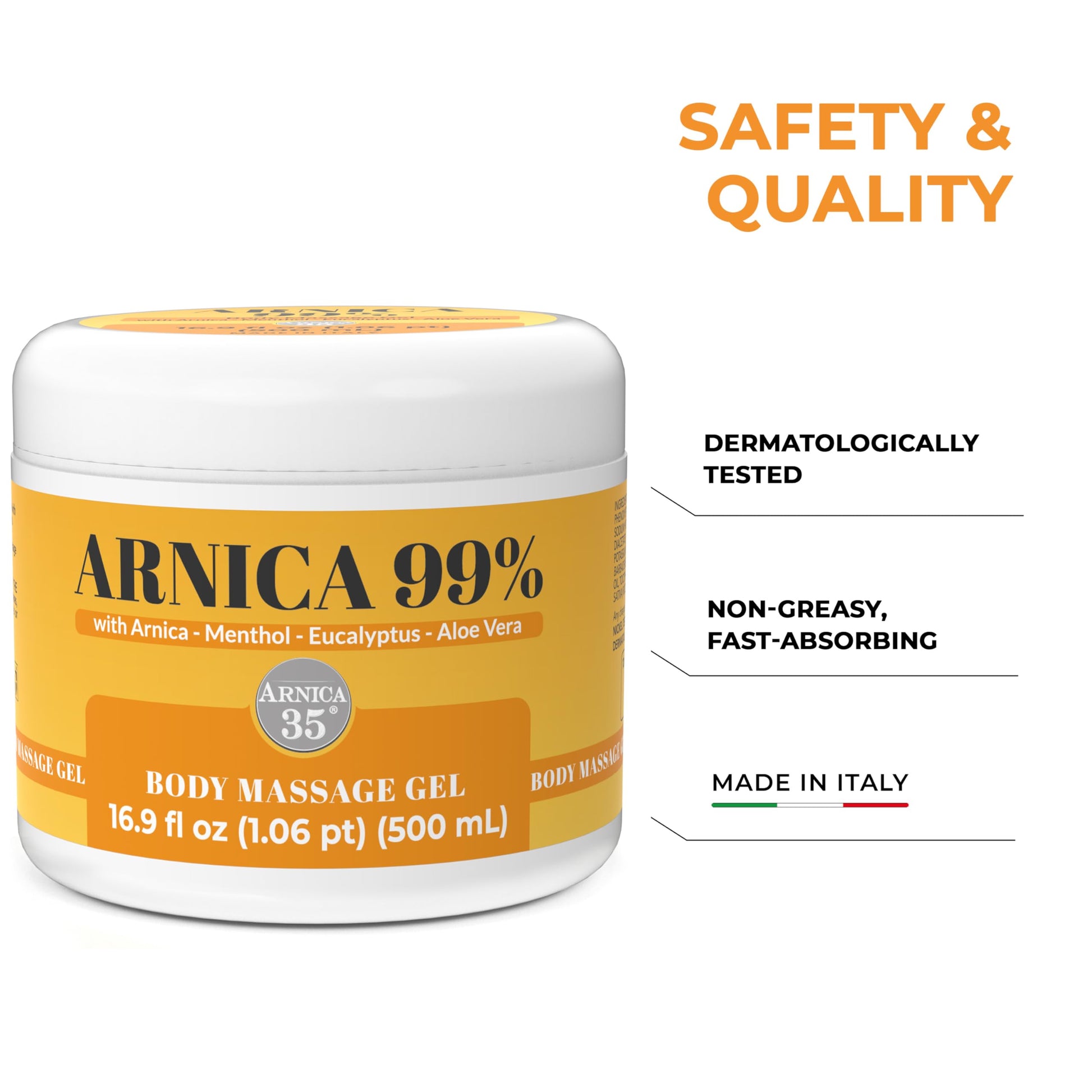 Arnica 35 Arnica Body Massage Gel – Water-Based Cosmetic Massage Gel with Arnica Montana, Fast-Absorbing Lightweight Texture, Non-Greasy Feel, Dermatologically Tested, 16.9 fl oz ArnicaAu supplements