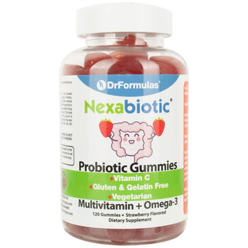 DrFormulas Multivitamin Gummies with Omega 3 and Probiotics for Kids and Adults with Vitamin C | Nexabiotic with Vitamin A, C, D3, E, B6, B12 DrFormulasAu supplements