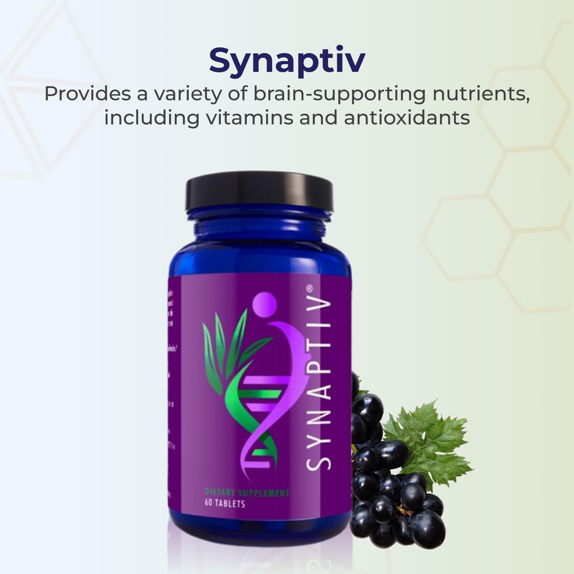 Youngevity Synaptiv™ Brain Support - 12in1 - Ginkgo, Huperzine, Bacopa, Quercetin and More - with Potent Antioxidant Blend + Vitamins - 60 Tablets (Pack of 1) YoungevityAu supplements