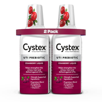 Cystex Urinary Tract Infection Support & Prevention - Cranberry Prebiotic Supplement with D-Mannose & Vitamin C for UTI Protection & Urinary Health Maintenance - 7.6 fl oz (Pack of 2) CystexAu supplements