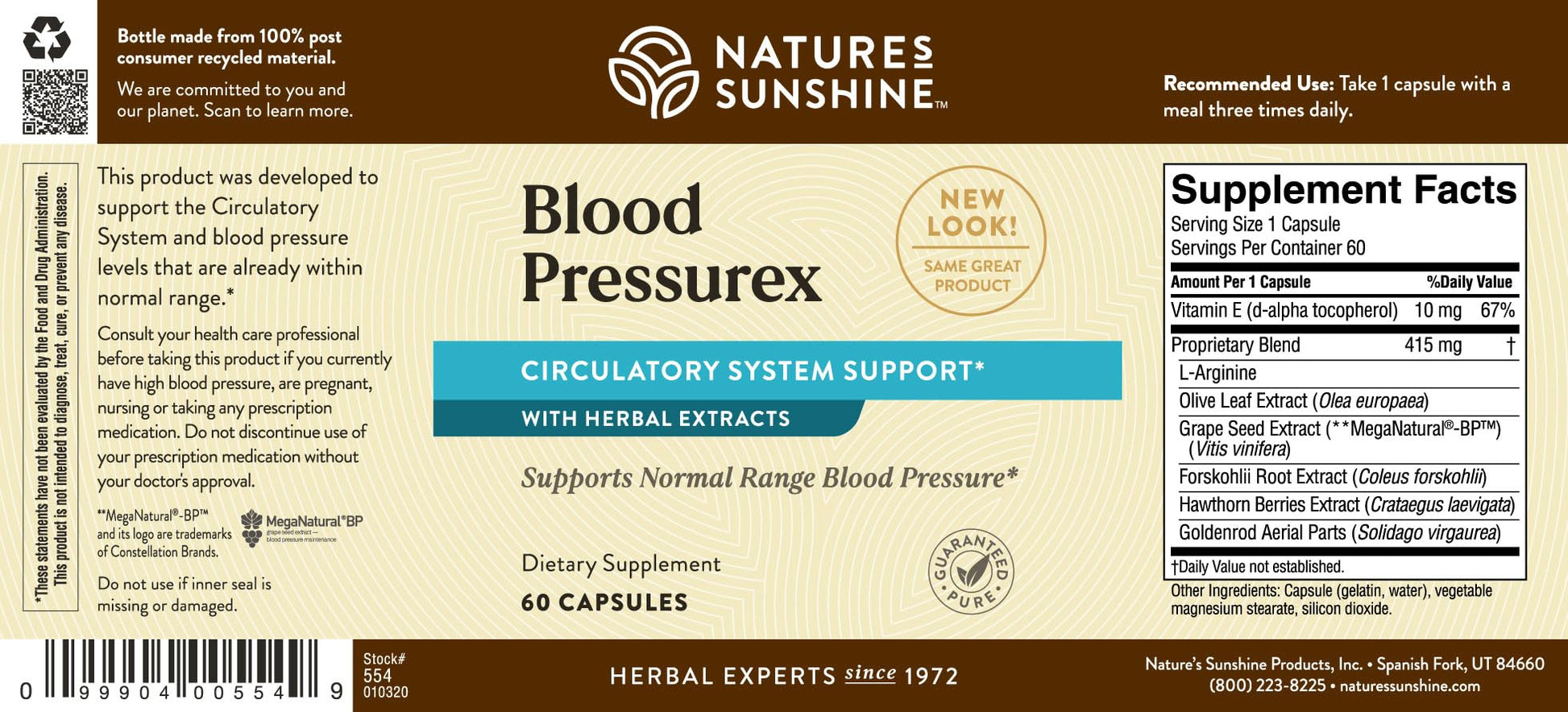 Nature's Sunshine Blood Pressurex 60 Capsules Nature's SunshineAu supplements