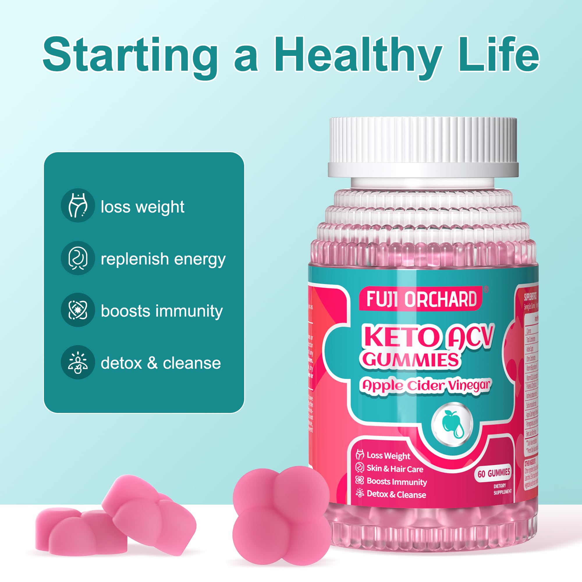 FUJI ORCHARD Keto Acv Gummies, 1500mg Keto Acv Gummies Advanced Weight Loss FUJI ORCHARDAu supplements