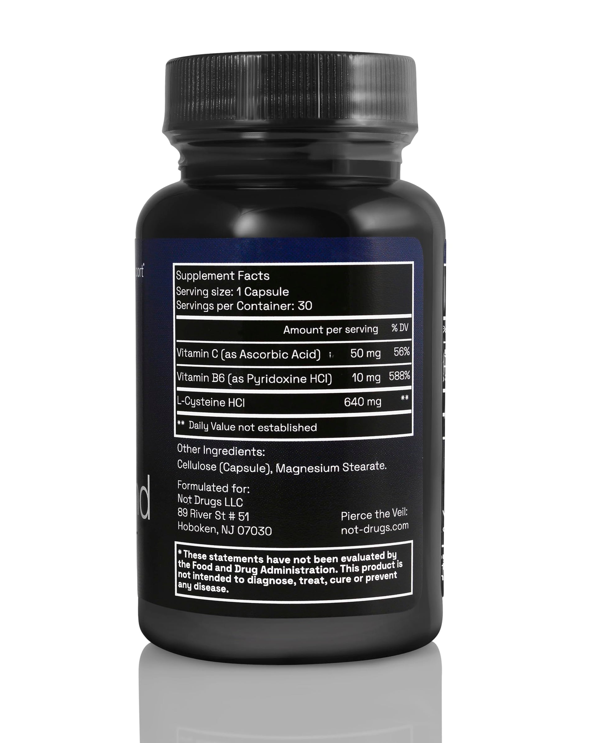 Not Drugs Proactive Hangover Support that Actually Works | Effective, Affordable & Backed by Science | 30 Capsules | 30 Doses | L-Cysteine, Vitamin B6, Vitamin C Not DrugsAu supplements