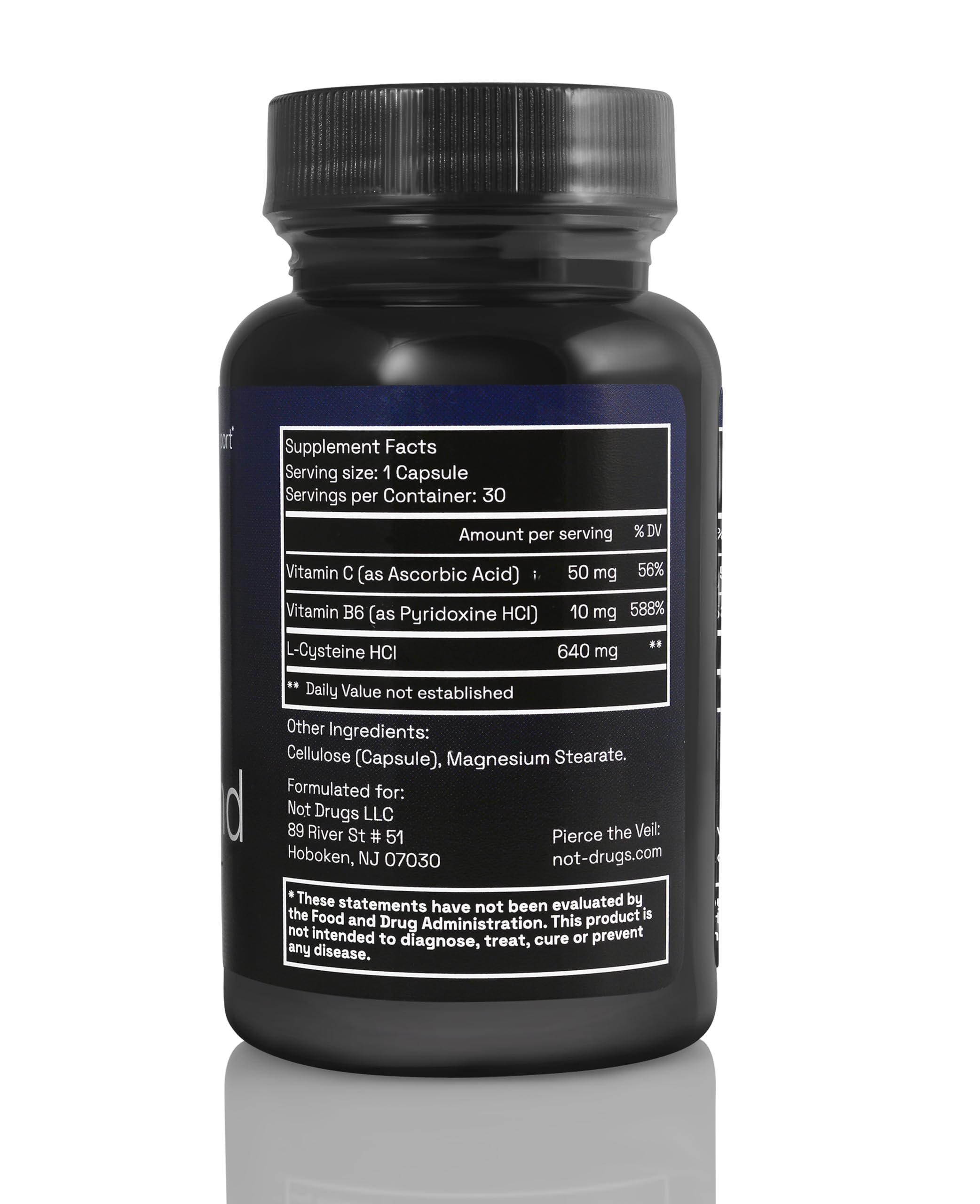 Not Drugs Proactive Hangover Support that Actually Works | Effective, Affordable & Backed by Science | 30 Capsules | 30 Doses | L-Cysteine, Vitamin B6, Vitamin C Not DrugsAu supplements