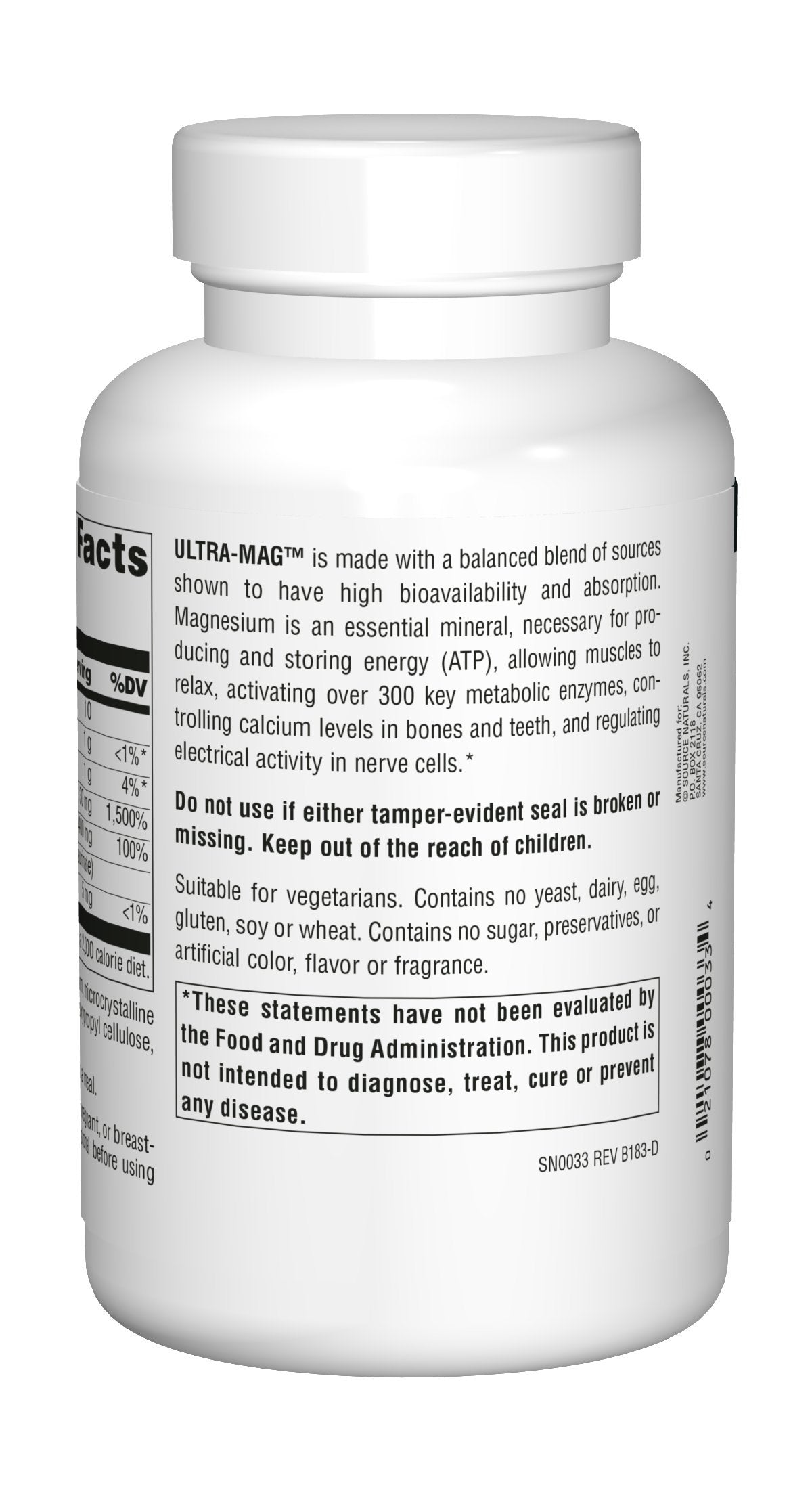 Source Naturals Ultra-Mag High-Efficiency Magnesium Complex - Maintains Muscle Source NaturalsUS supplements