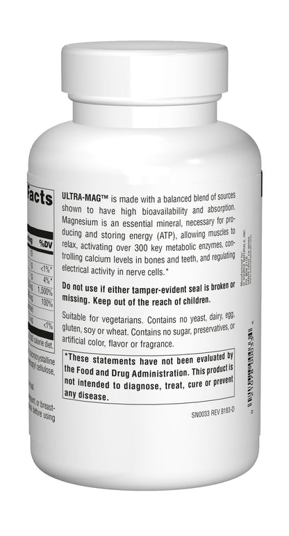 Source Naturals Ultra-Mag High-Efficiency Magnesium Complex - Maintains Muscle Source NaturalsUS supplements