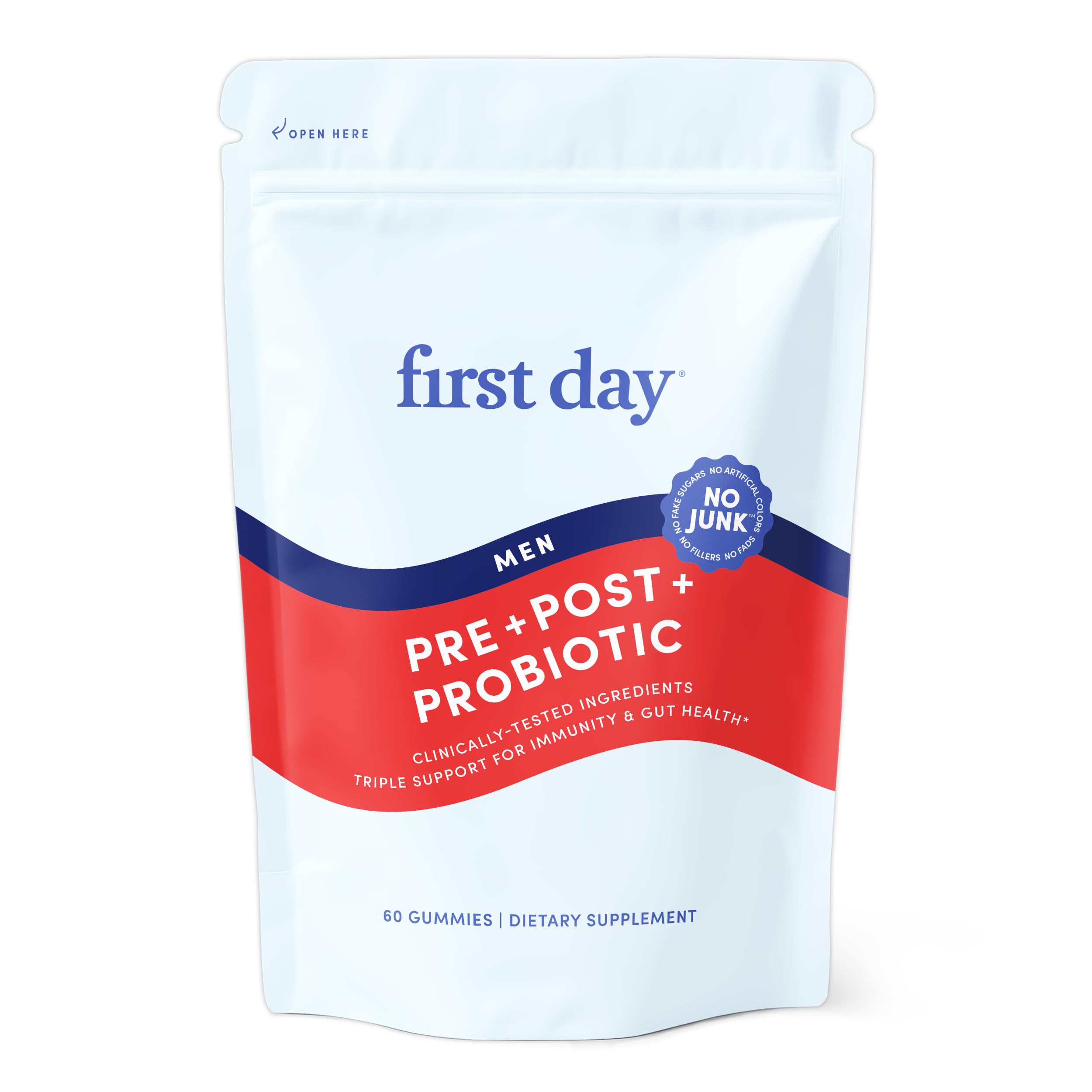 FIRST DAY 3 in 1 Probiotics for Men - Prebiotic, Probiotic & Postbiotic Supplement – Mens Probiotic for Digestive Health, Oral Health, Immune Function, Energy, Gut Health for Men – 30-Day Supply FIRST DAYAu supplements