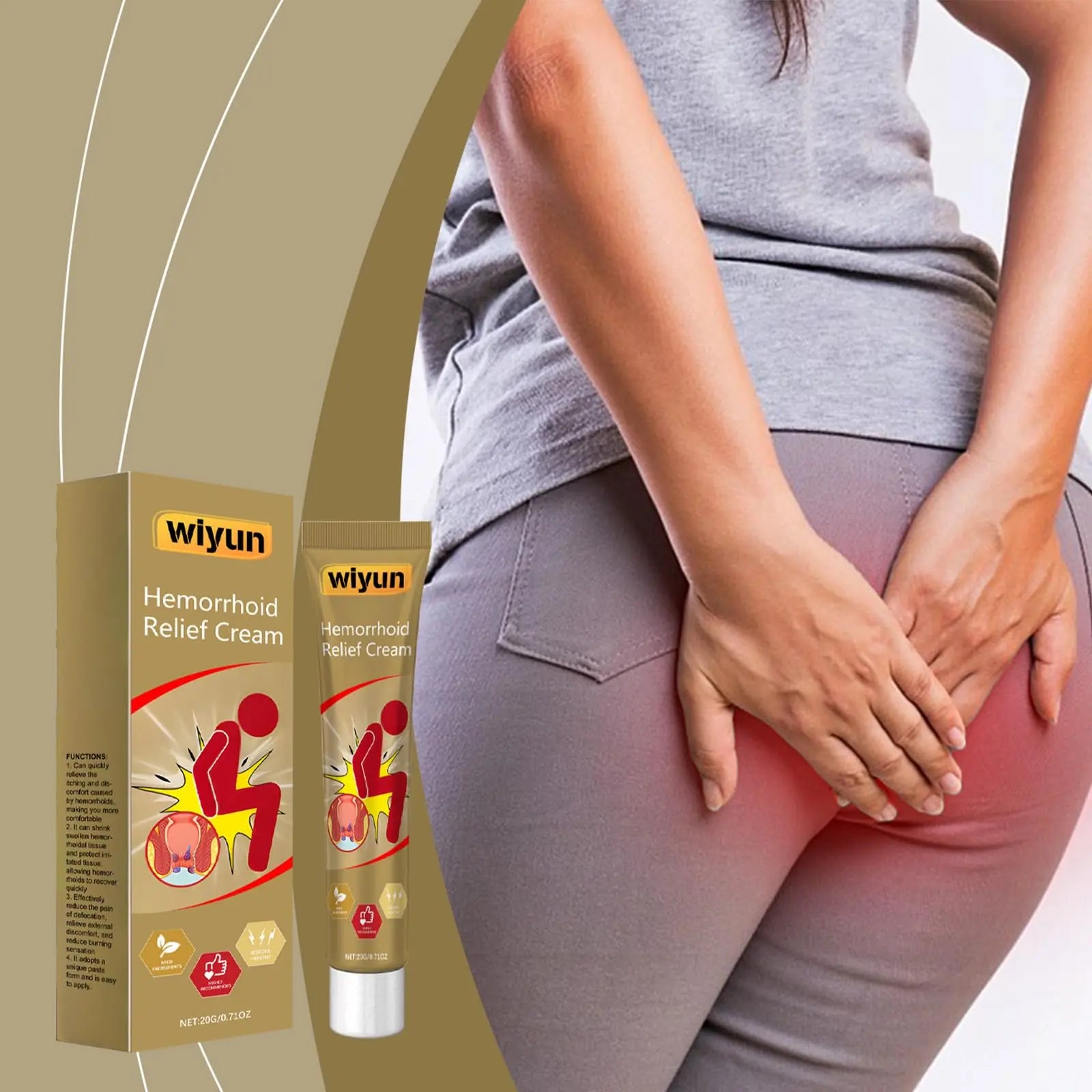 KUNLEN Herbal Hemorrhoids Cream, Chinese Hemorrhoid Creams, Body Care Cream for Men and Women (3pcs) KUNLENAu supplements