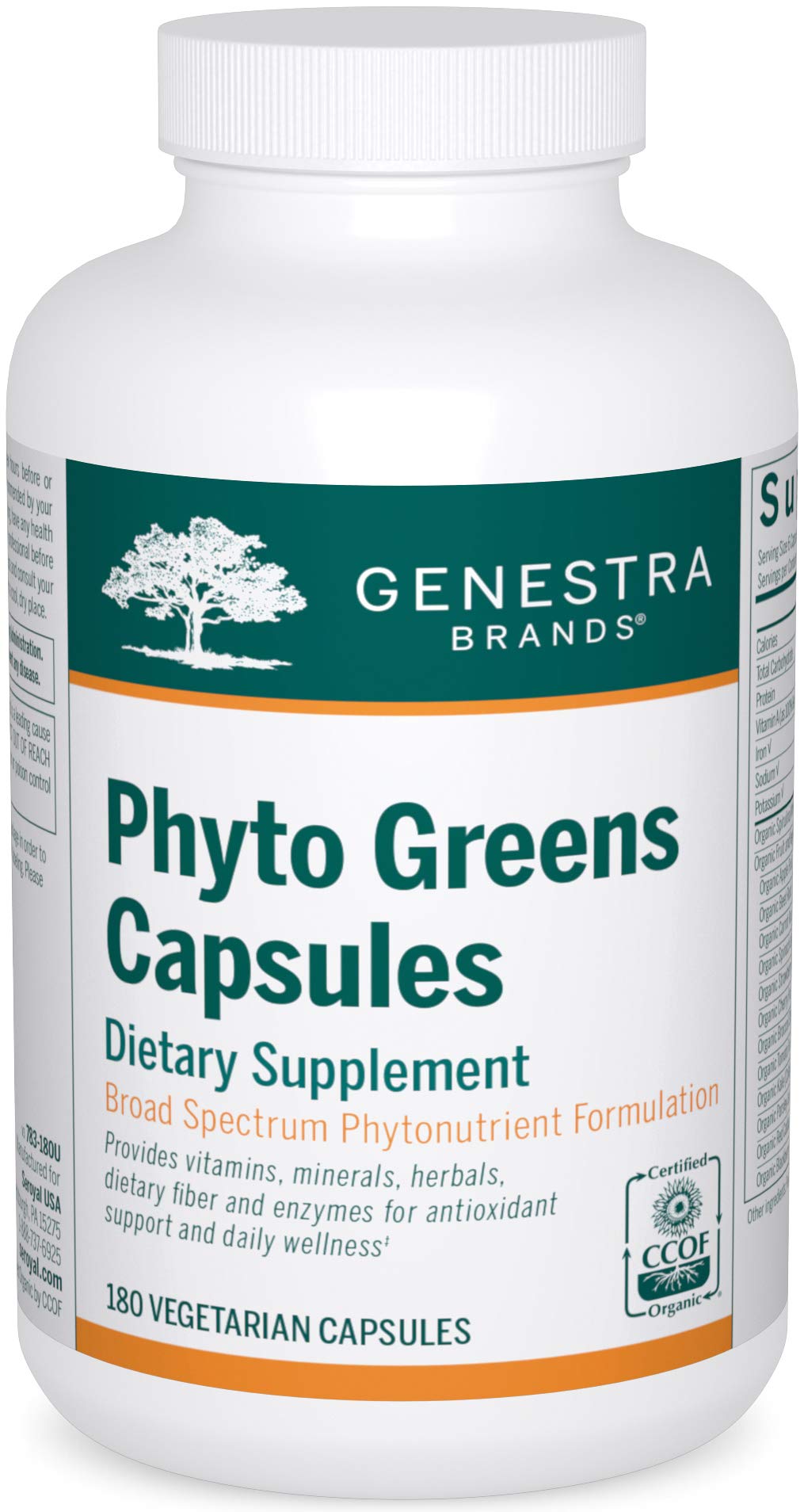 Genestra Brands Phyto Greens Capsules | Vitamins, Dietary Fiber and Enzymes for Optimum Nutrition | 180 Capsules Genestra BrandsAu supplements