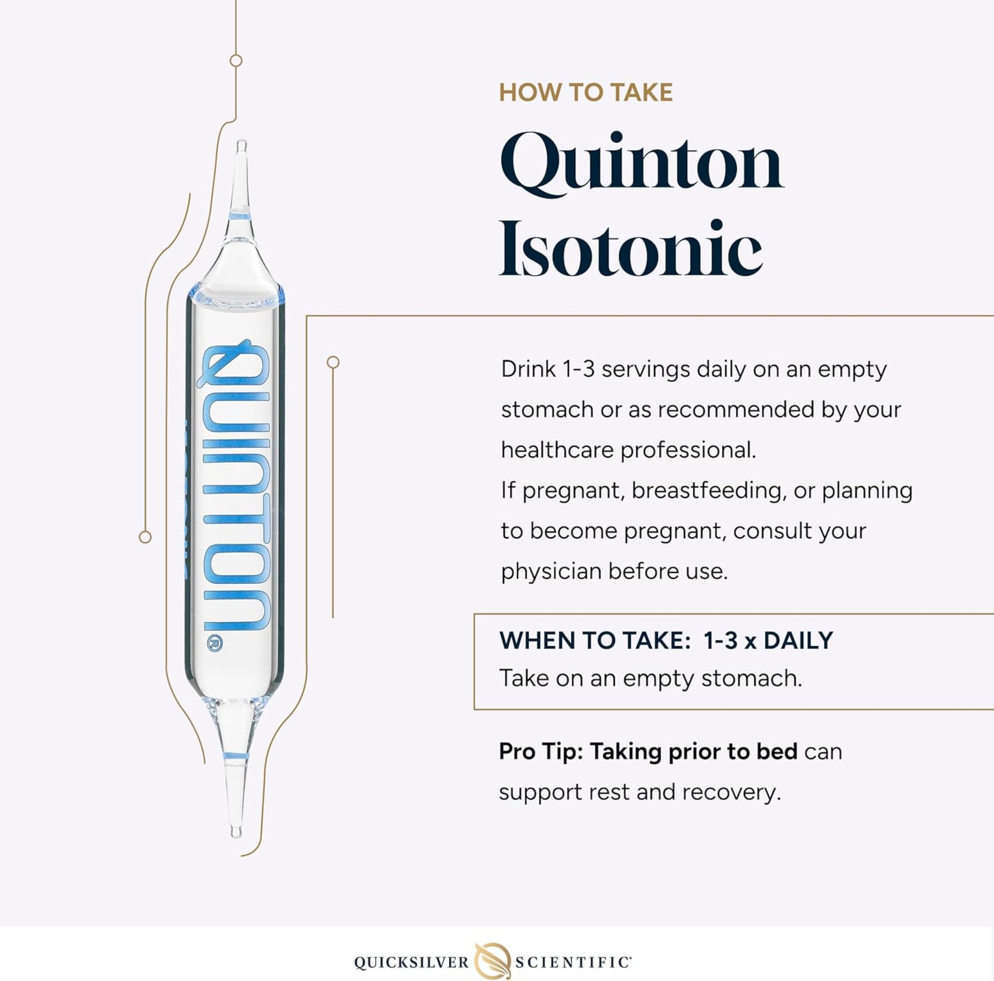 Quicksilver Scientific Original Quinton Isotonic Solution with Sea Water Minerals + Alpine Spring Water - Liquid Hydration, Electrolyte + Multi Minerals Supplement (30 Single Serving Vials) Quicksilver ScientificUS supplements