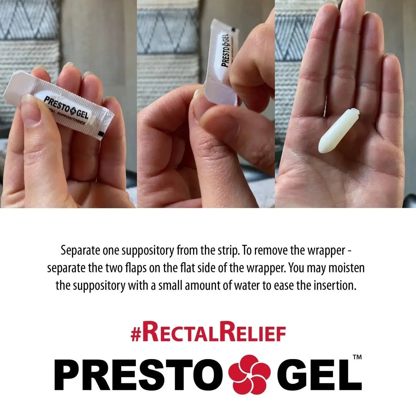 Presto Gel - Natural Hemorrhoid Rectal Suppositories - Rapid Hemorrhoid Treatment and Relief from Itching, Swelling, Burning and Discomfort - Pack of 12 DAN PharmAu supplements
