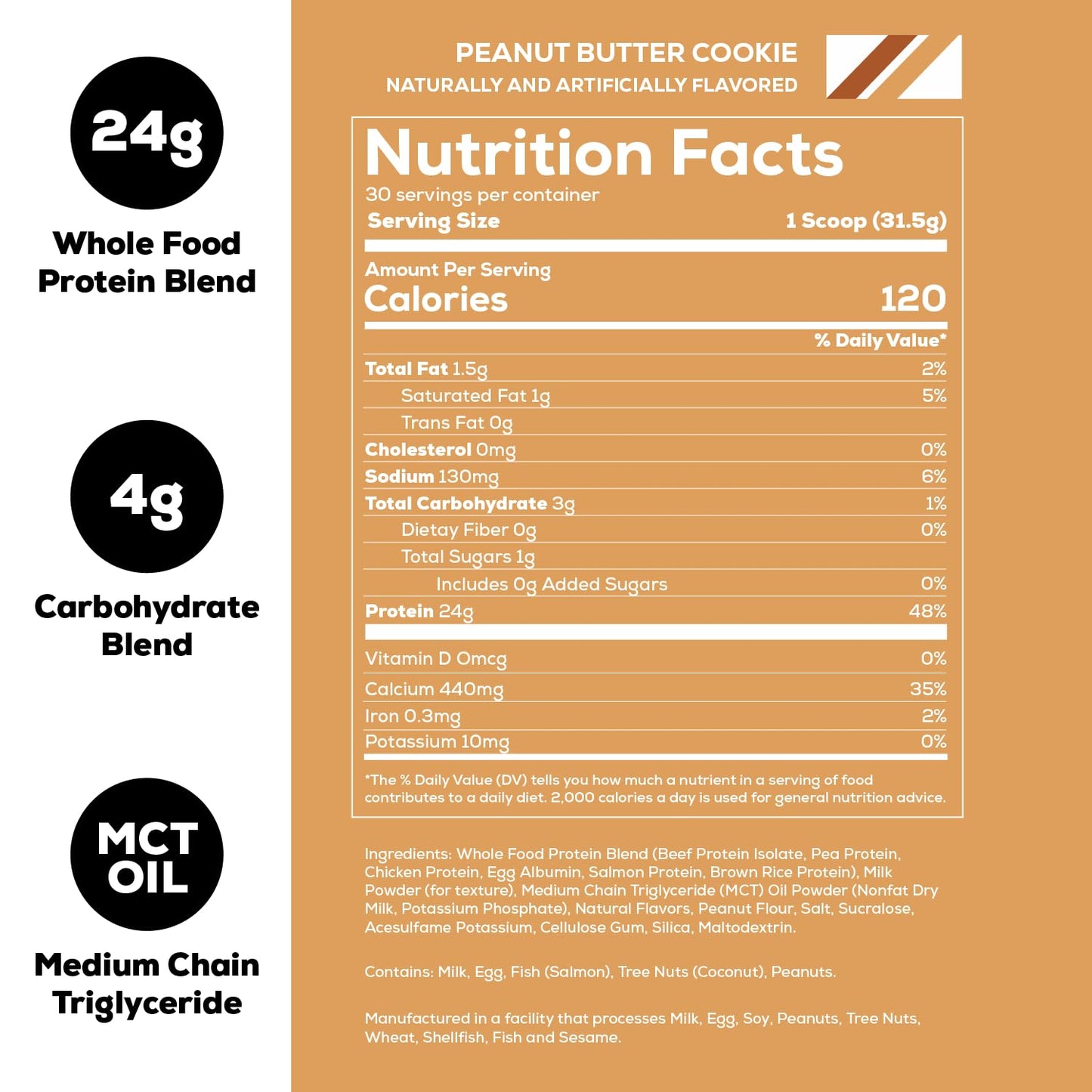 REDCON1 MRE Lite Whole Food Protein Powder, Peanut Butter Cookie - Low Carb & Whey REDCON1US supplements