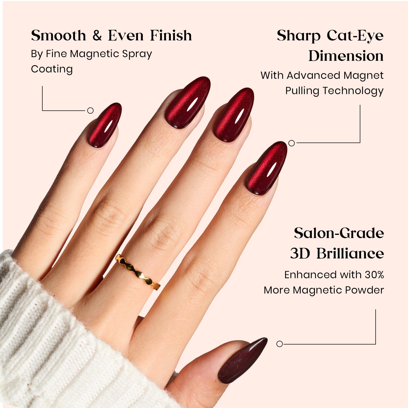 Beetles Cat Eye Nails Kit - Enchanted Aurora | 7 Colors Cat Eye Press On Nails Medium Almond | 224Pcs 16 Sizes All-in-One Kit With Nail Glue,Remover,Builder Top Coat,Nail Lamp Gift beetles Gel PolishAu supplements