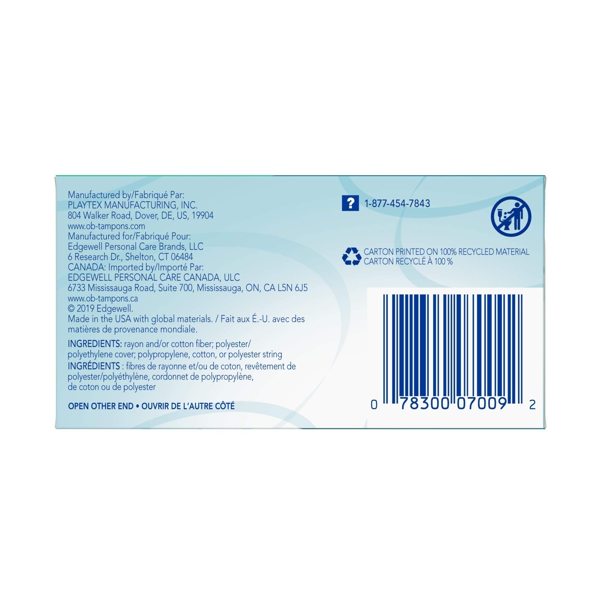 o.b. Tampons | Non-Applicator Tampon, Unscented | Super Tampon, 40ct o.b.Au supplements