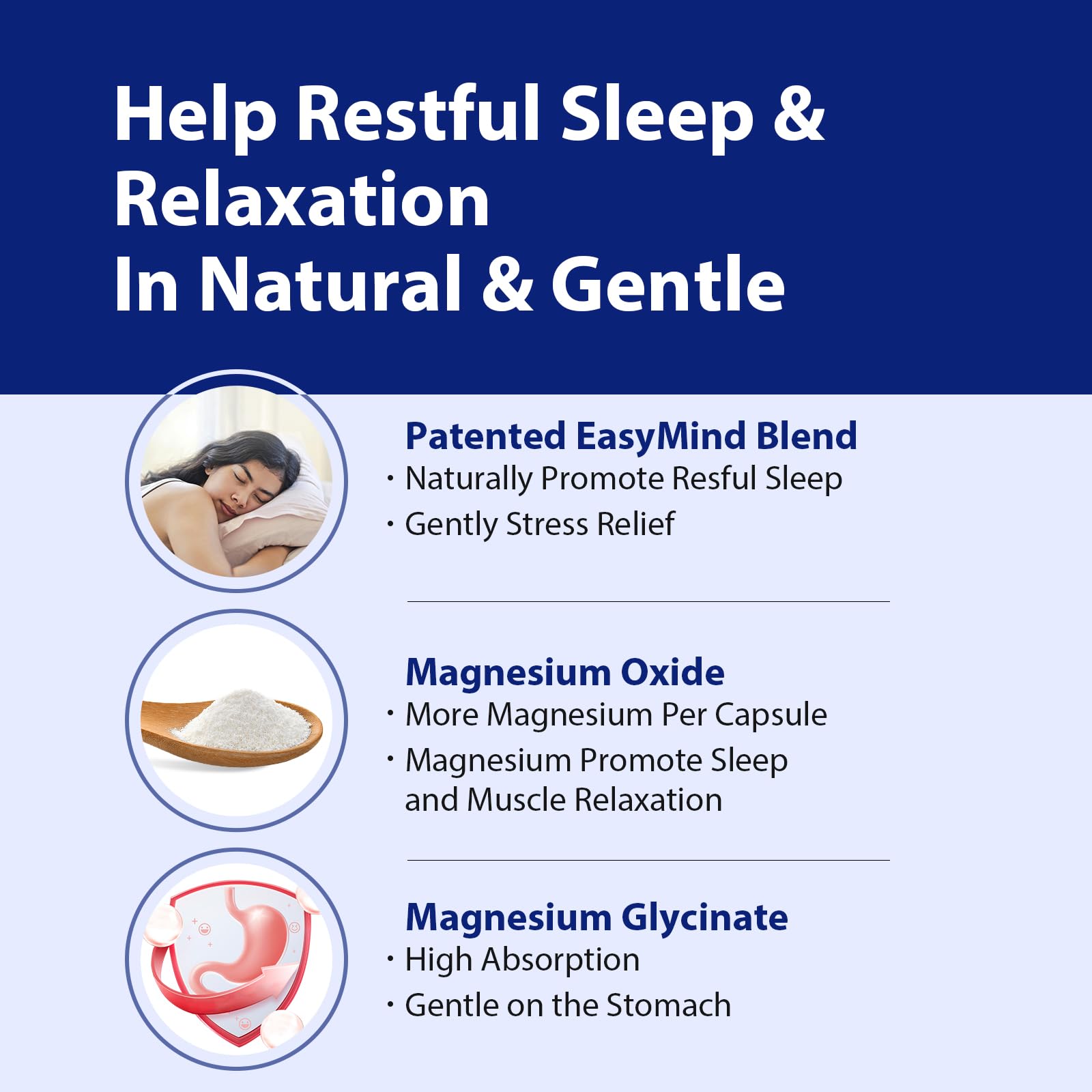 PureBotan Magnesium Oxide and Glycinate Extra Strength, Natural Sleep Aid Supplement EasyMind, High Absorption, Restful Sleep & Relaxation, Cortisol Lower, Natural-Gentle, Melatonin Free, 60 Capsules PureBotanAu supplements