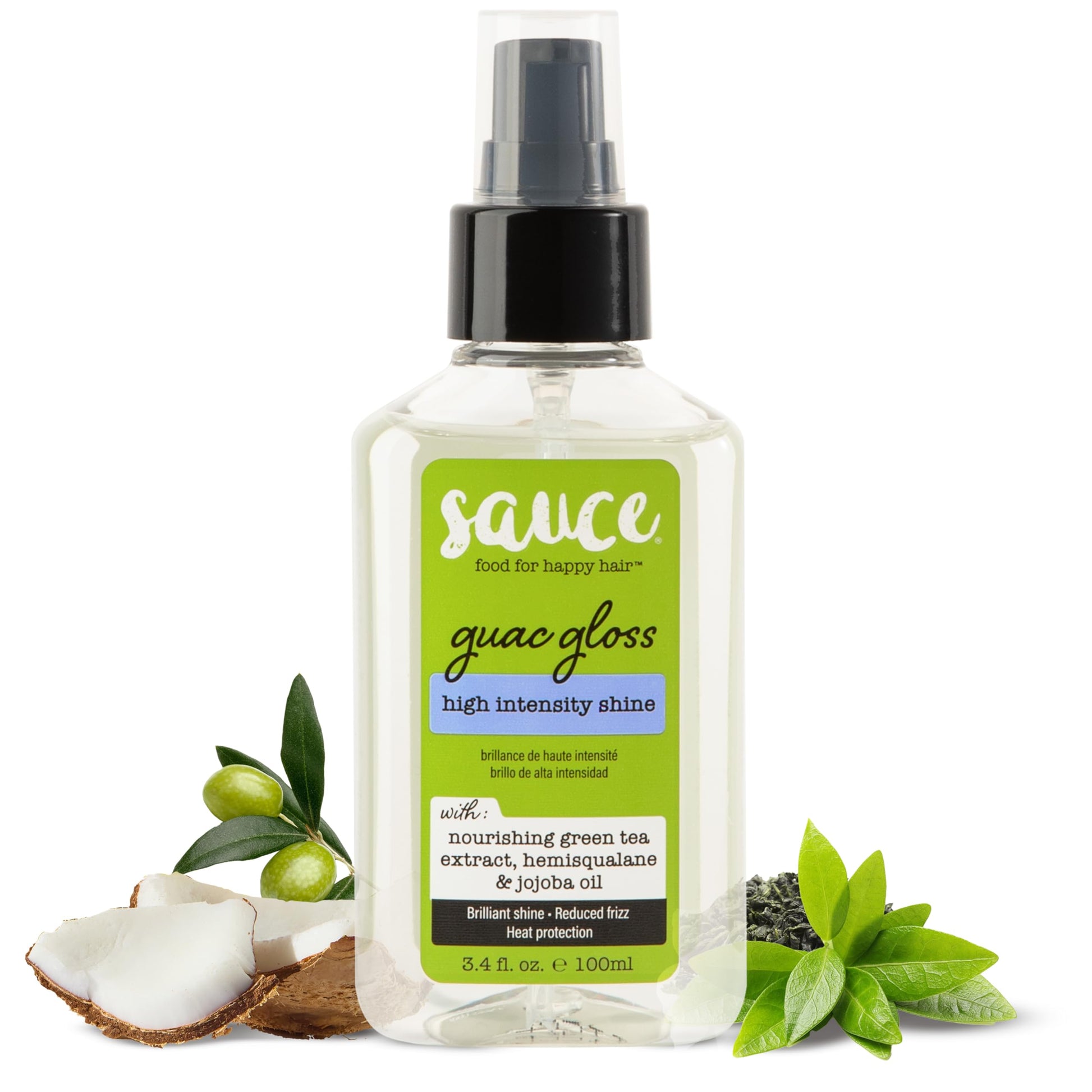 SAUCE BEAUTY Guac Hair Gloss, 3 Fl Oz High Intensity Shine, Jojoba Oil, Green Tea Extract & Squalane to Smooth, Boost Shine & Control Frizz for Sleeker, Softer, More Manageable Hair, Vegan Formula SAUCE BEAUTYAu supplements