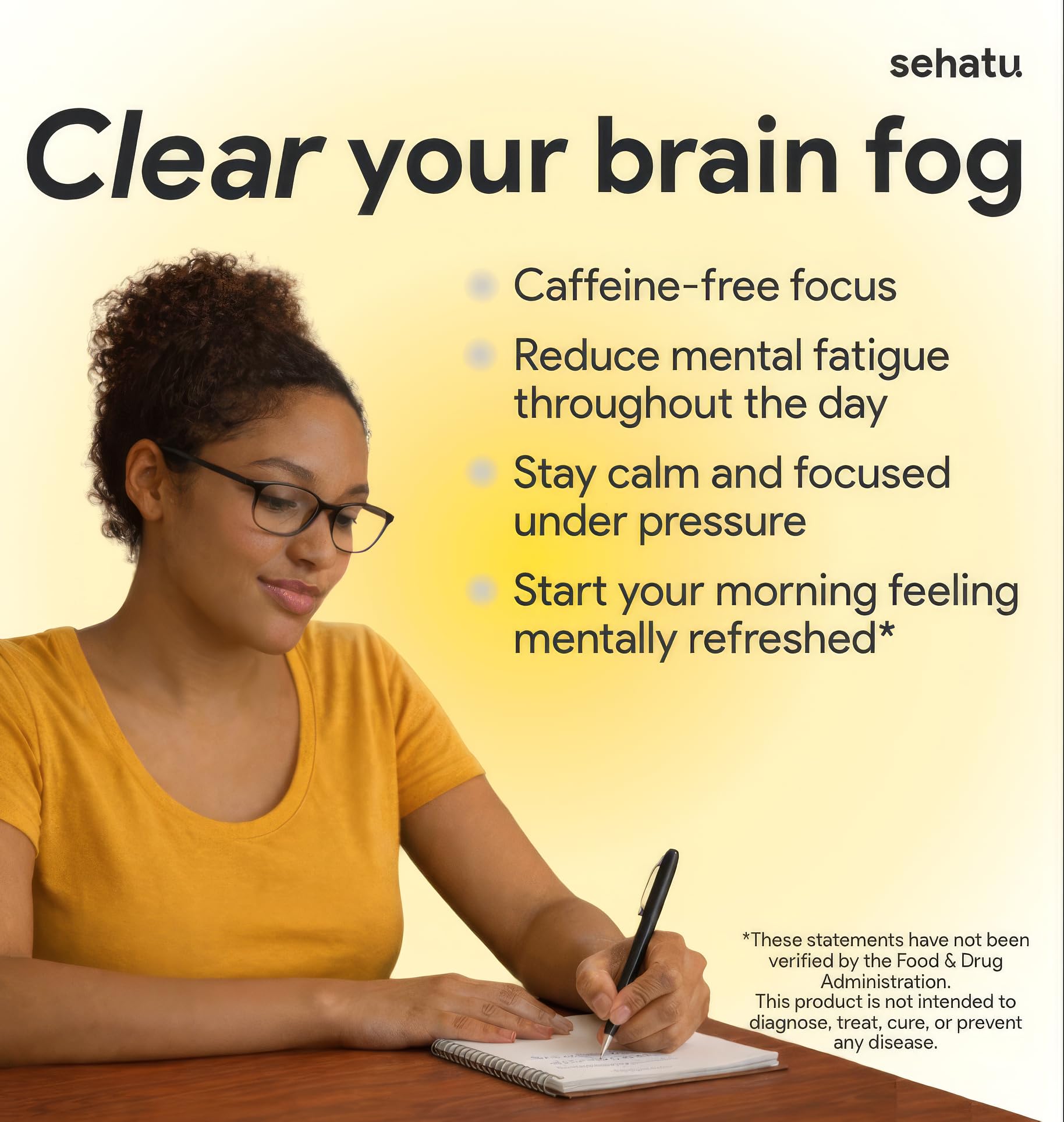 SEHATU Clarity Plus Cognitive Wellness Supplement | Packed with 10 Powerful Adaptogenic Mushrooms | Clear Brain Fog and Support Mental Clarity | 60 Count | 30 Day Supply SEHATUAu supplements