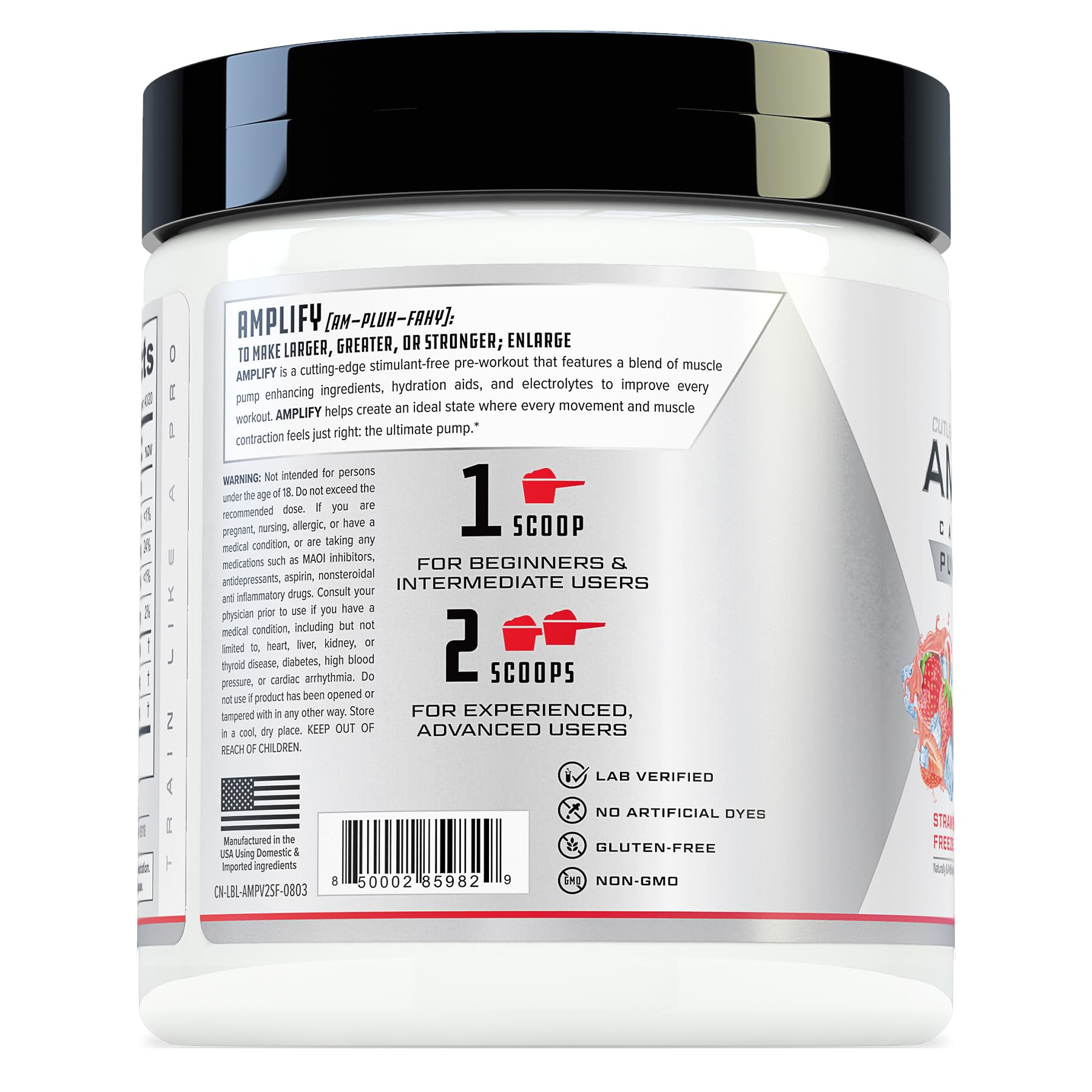 Cutler Nutrition Amplify Pump Pre Workout Caffeine Free Nitric Oxide Booster containing Arginine and Citrulline Pre-Workout for Maximum Pumps Flavor Strawberry Cutler NutritionAu supplements