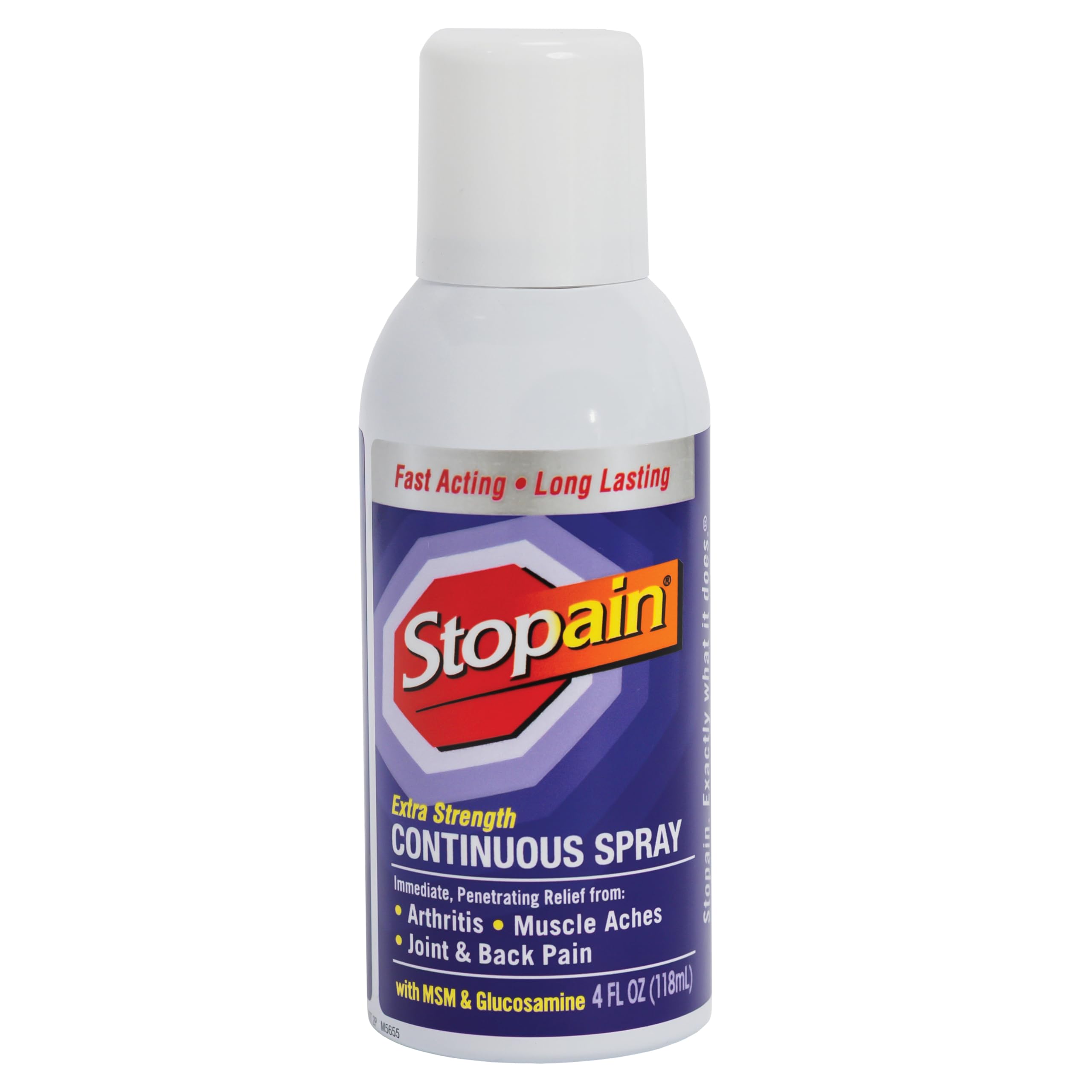 Stopain Pain Relief Spray 4oz, USA Made, Max Strength Fast Acting with Menthol, MSM, Glucosamine for Lower Back, Arthritis, Knee, Neck, Joints, HSA FSA Approved OTC Topical Analgesic Product StopainAu supplements