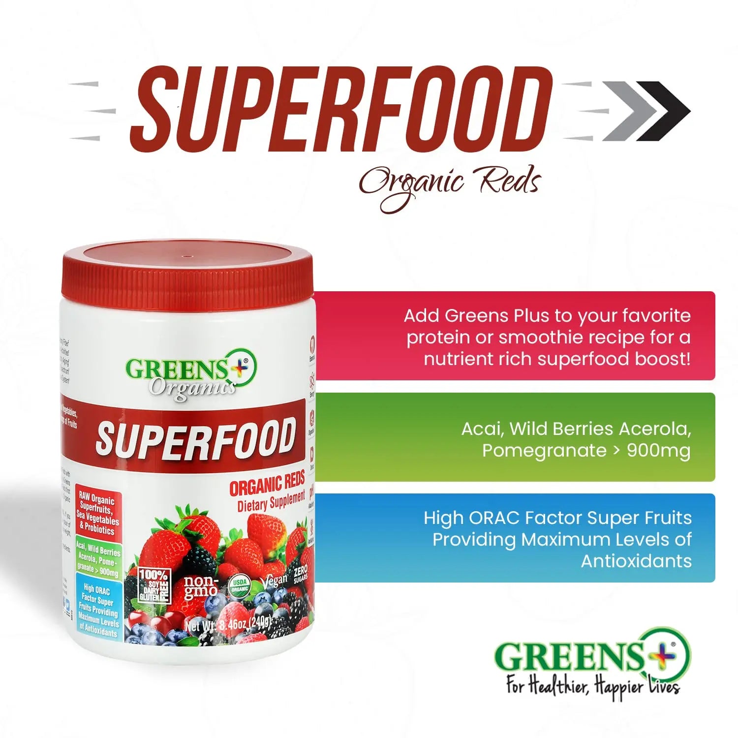 Greens+ Organic Reds Superfood Powder Organic Super Veggie Capsules Greens+nz supplements