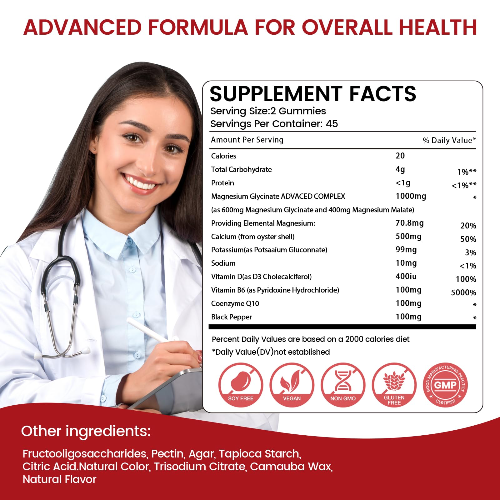 Magnesium Glycinate Gummies 1000mg, Sugar Free Magnesium Potassium Supplements Chewable for Adults with L-Threonate for Sleep, Body Support and Relaxation,90 Strawberry Gummies maxmedixAu supplements