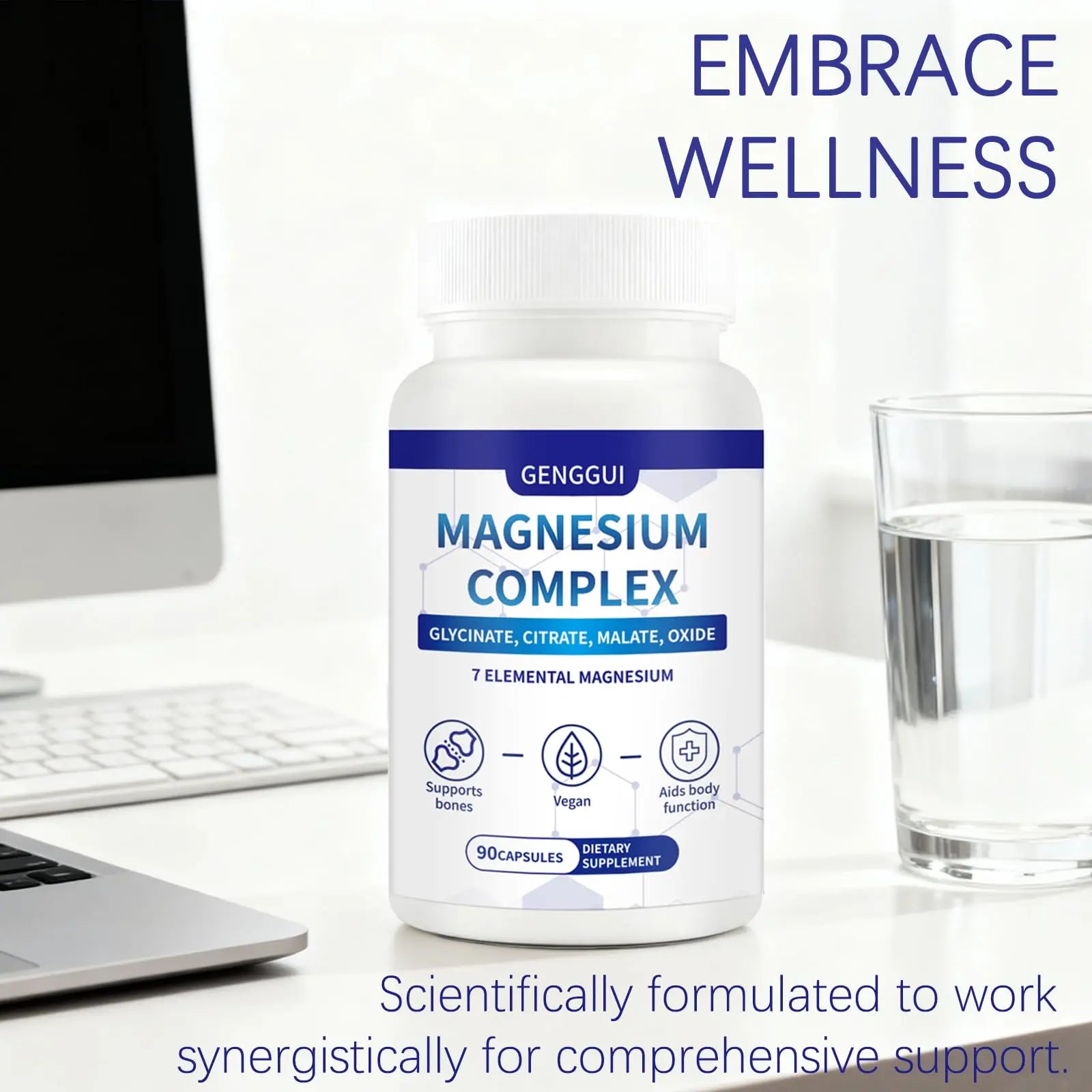 Magnesium Complex 1000mg - 7-in-1 Supplement with Glycinate, Citrate & Malate - Supports Muscle Relaxation, Sleep, Heart Health - High Absorption Capsules, 90 Count (1) CellJuvMaxnz supplements