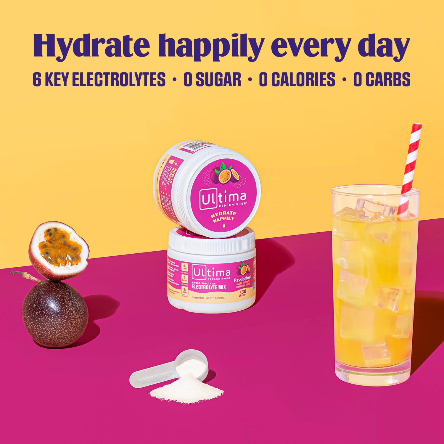 Ultima Replenisher Daily Electrolyte Drink Mix – Passionfruit, 30 Servings – Hydration Ultima ReplenisherAu supplements
